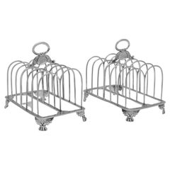 George IV Period Pair of Sterling Silver Toast Racks, Hallmarked in London 1823