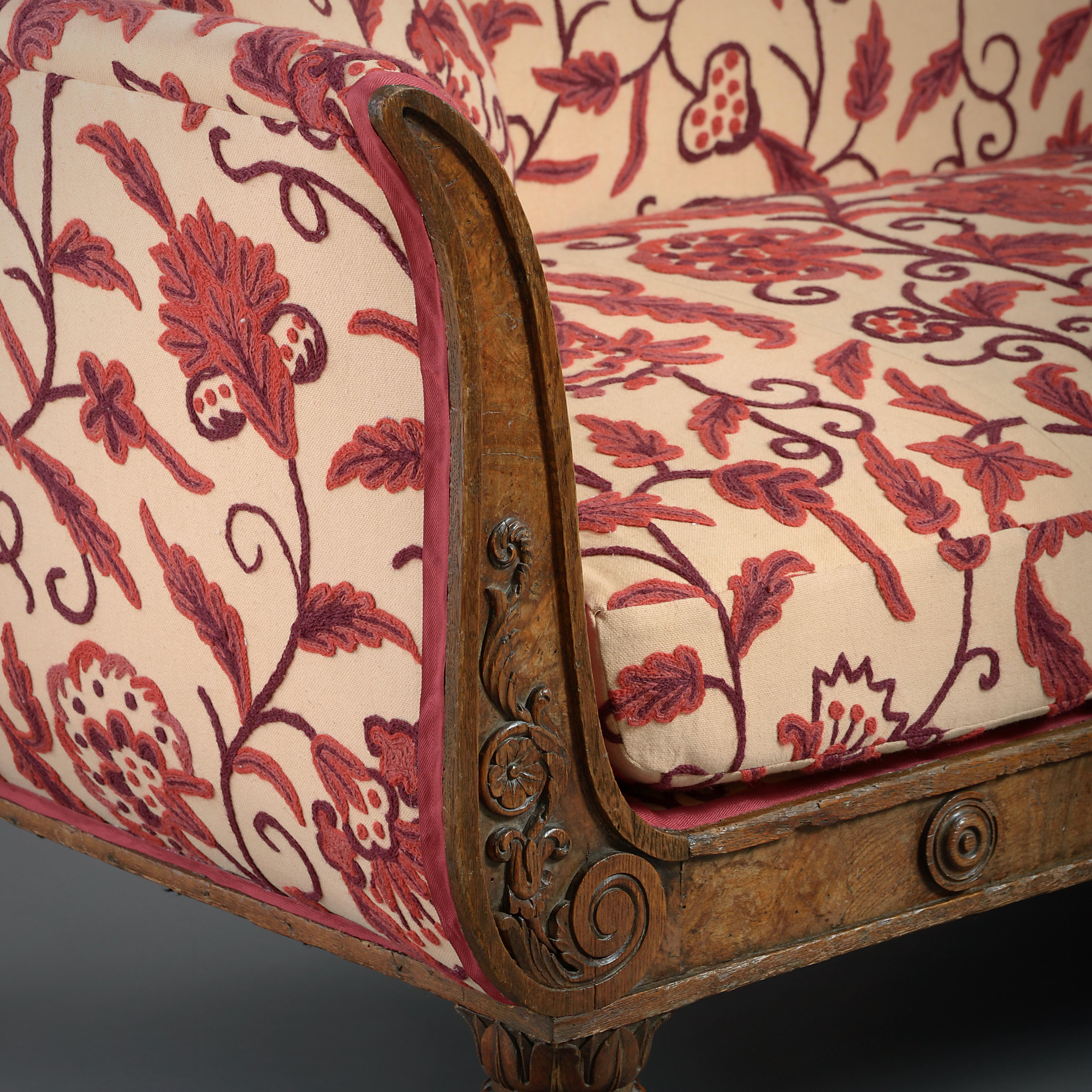 19th Century George IV Pollard Oak Sofa