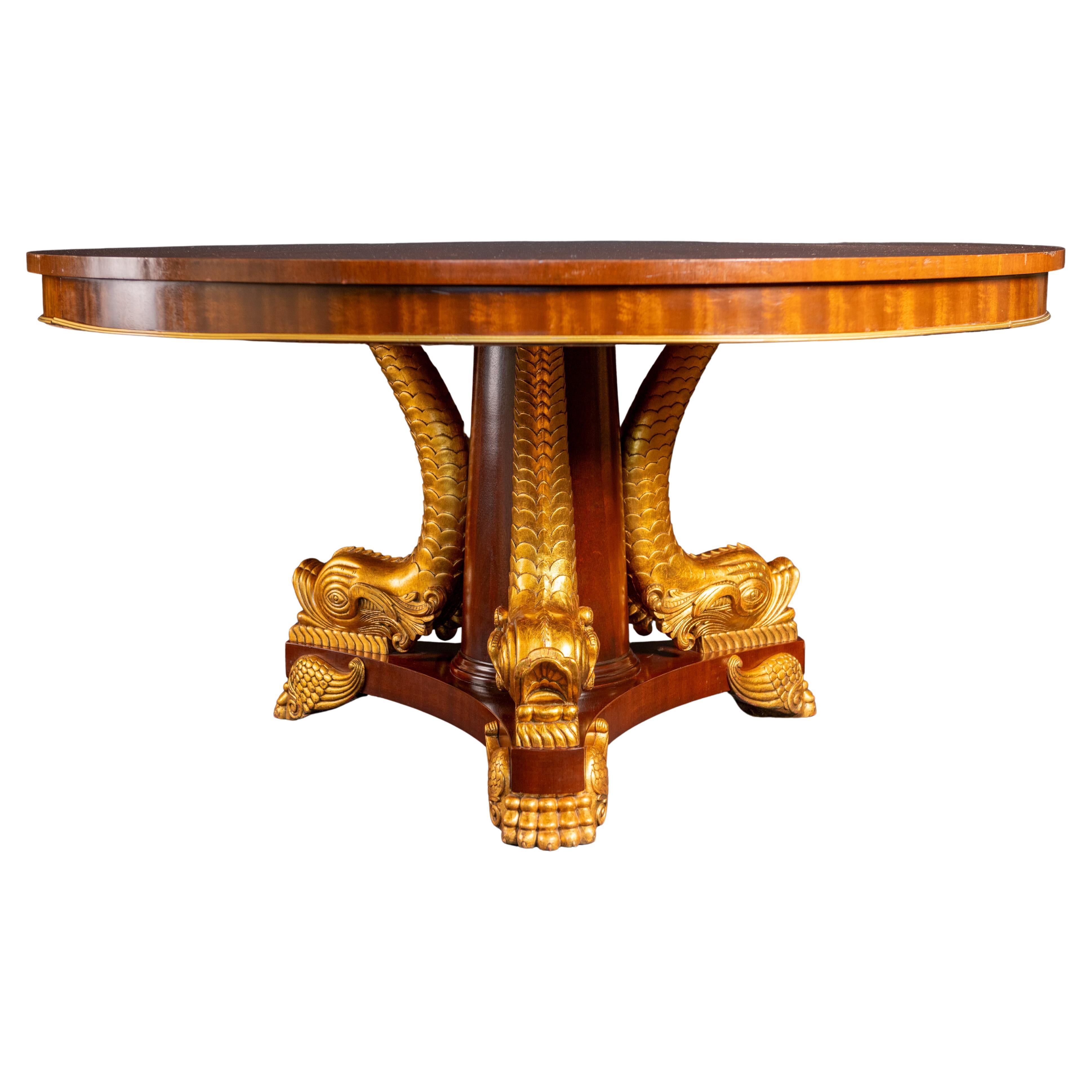George IV  Regency Style Mahogany Gilded Center or Dining  Table For Sale
