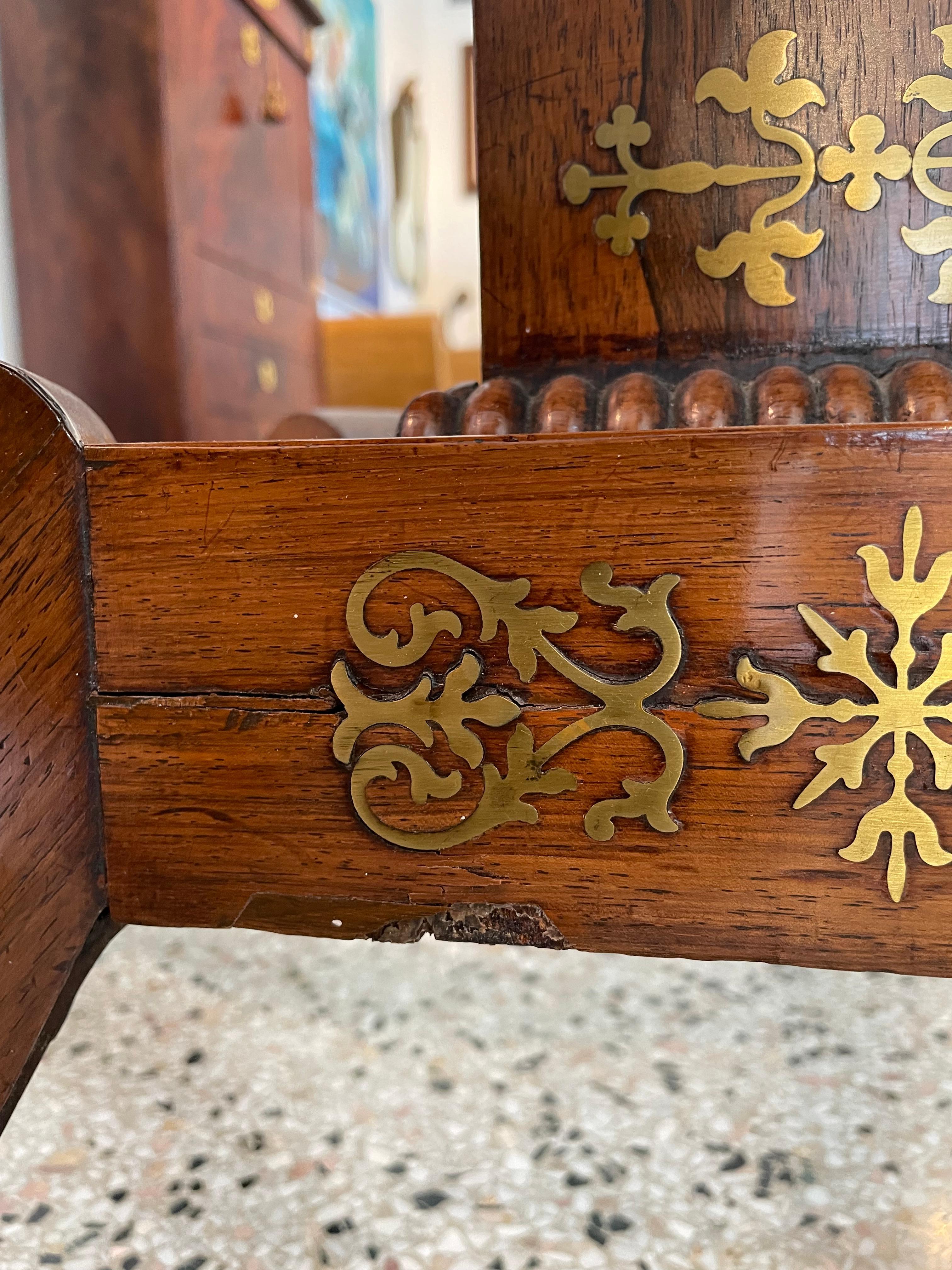 George IV Rosewood and Brass Games Table For Sale 5