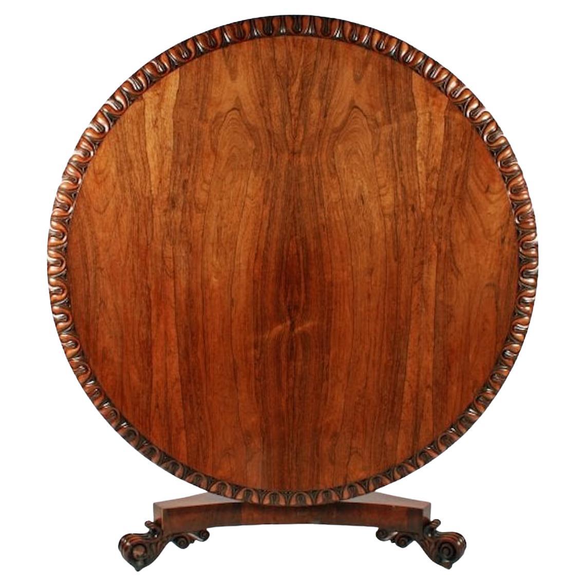 George IV Rosewood Centre Table, 19th Century