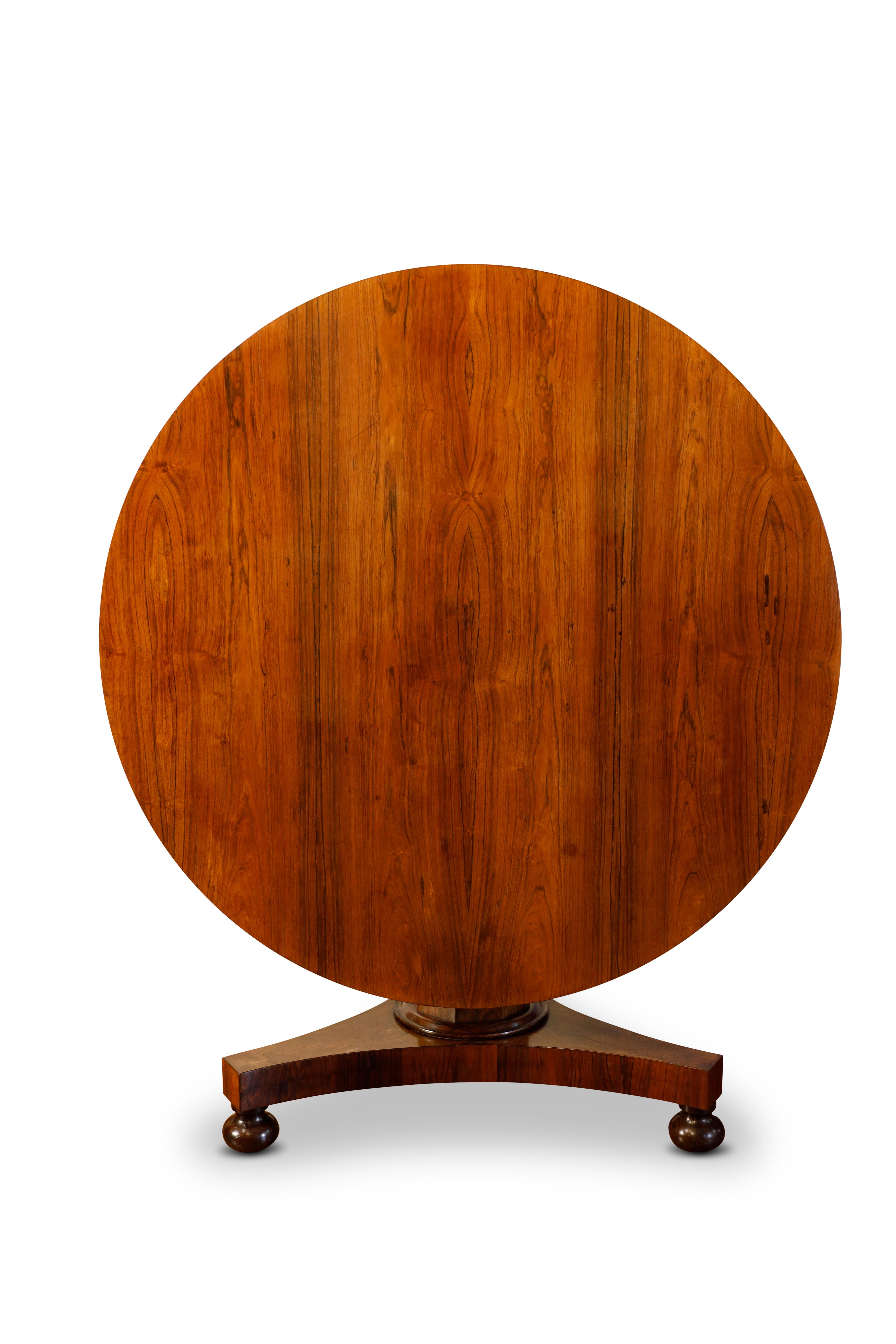George IV Rosewood Circular Center Table In Excellent Condition For Sale In Woodbury, CT