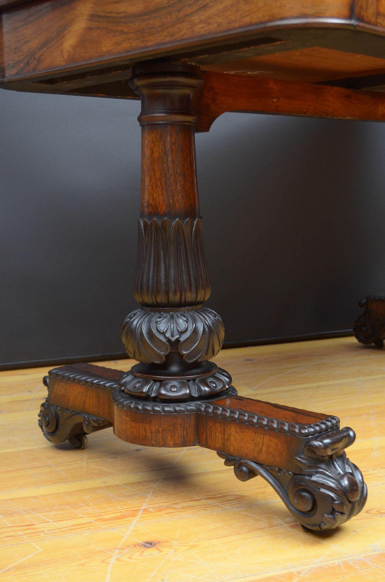George IV Rosewood Library Table in the Manner of Gillows For Sale 7