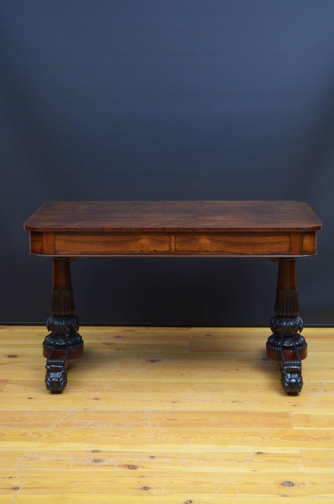 George IV Rosewood Library Table in the Manner of Gillows For Sale 14