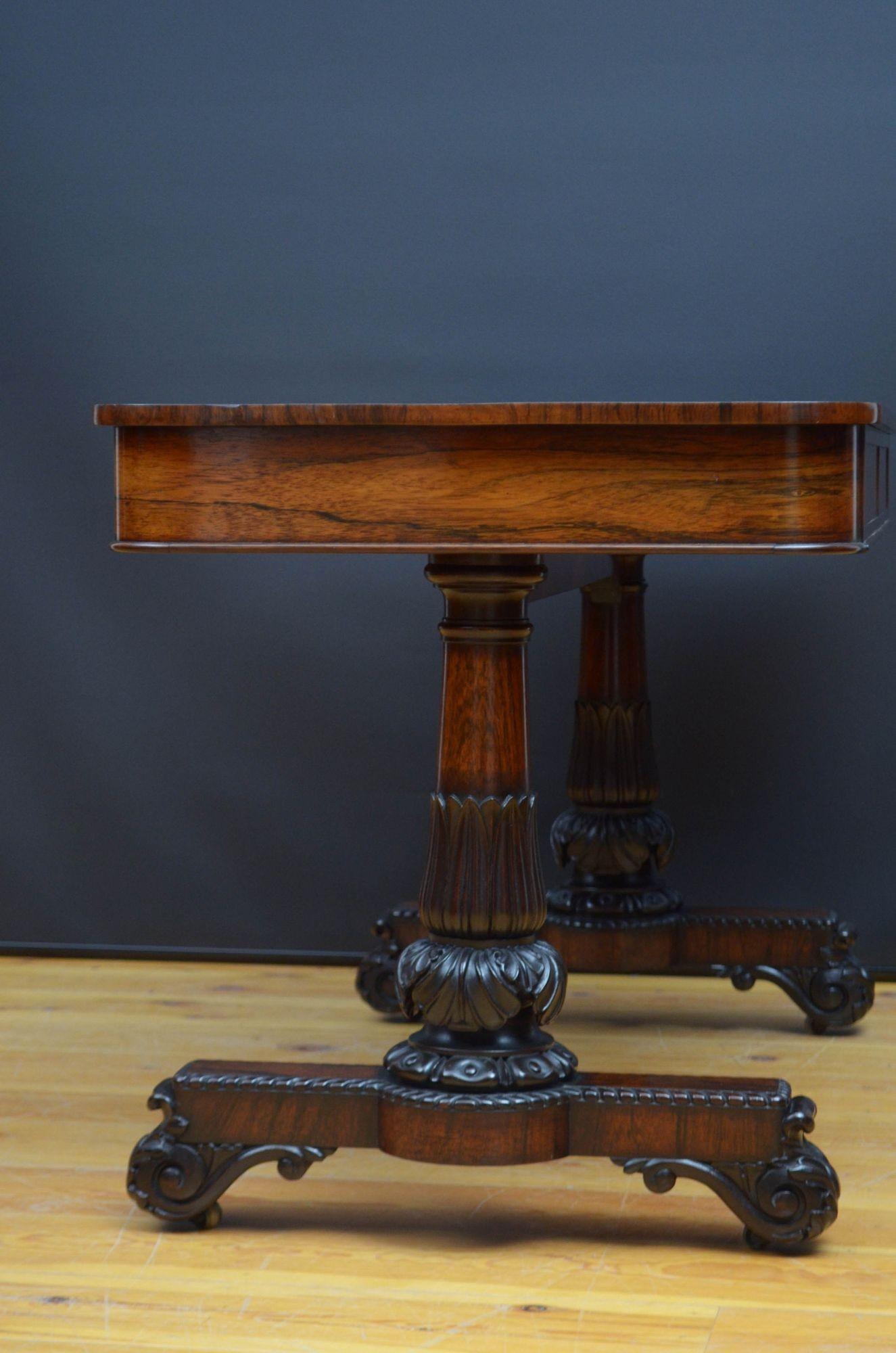 George IV Rosewood Library Table in the Manner of Gillows For Sale 15