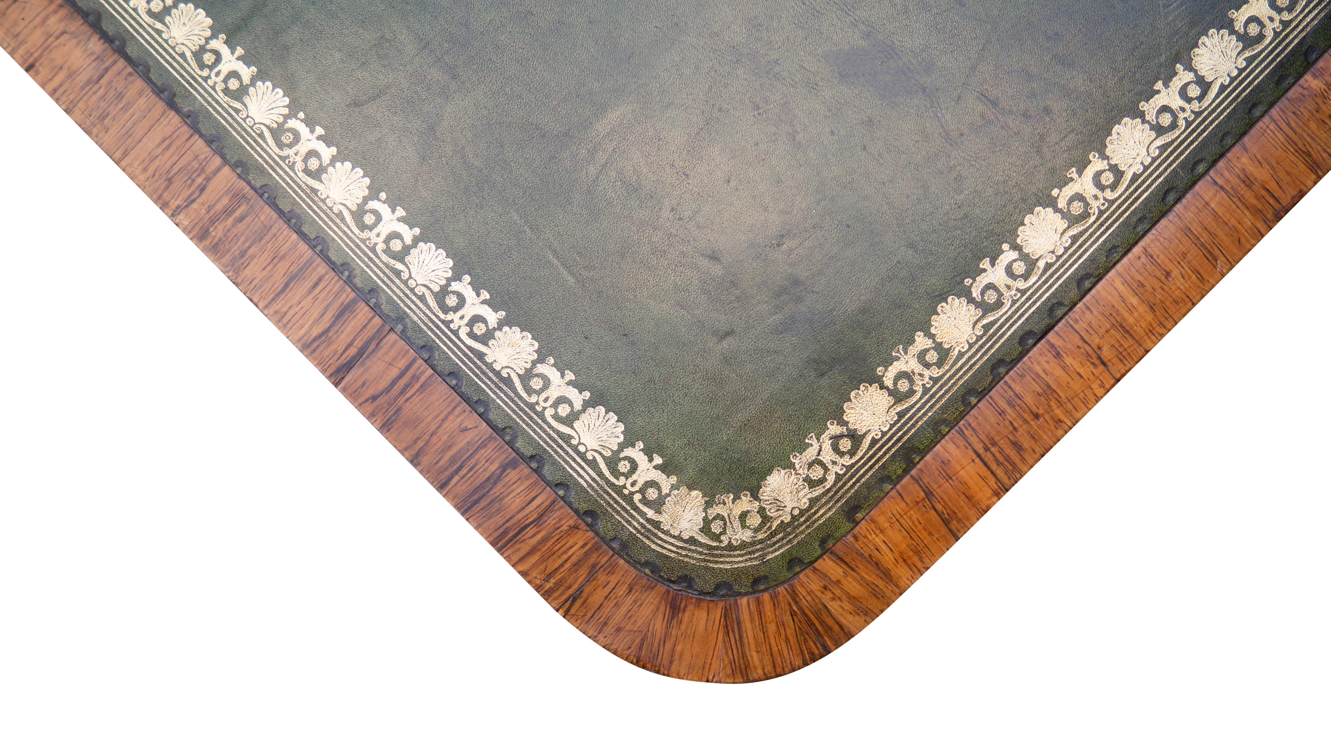 George IV Rosewood Writing Table Signed By Maker For Sale 11