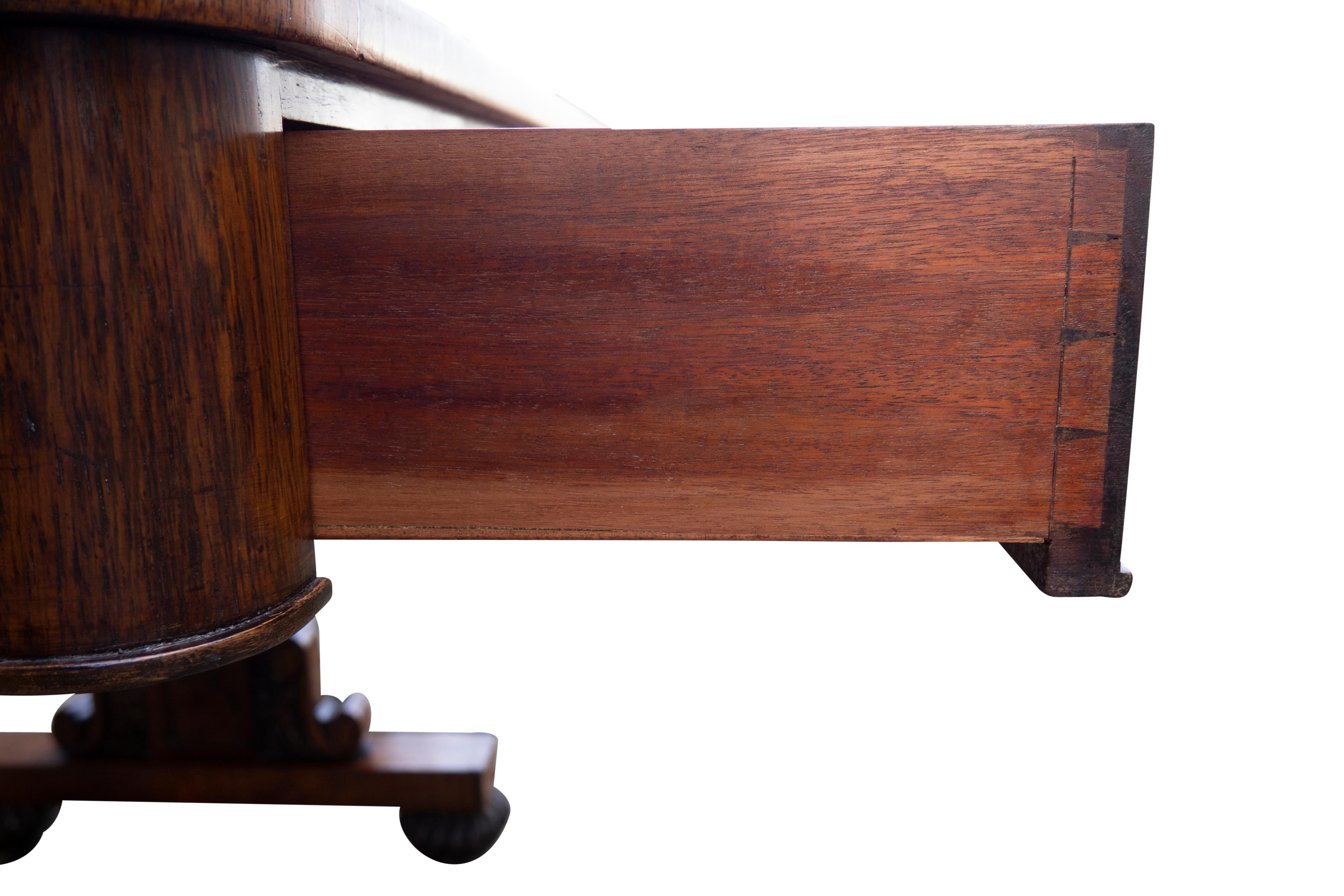 George IV Rosewood Writing Table Signed By Maker For Sale 12
