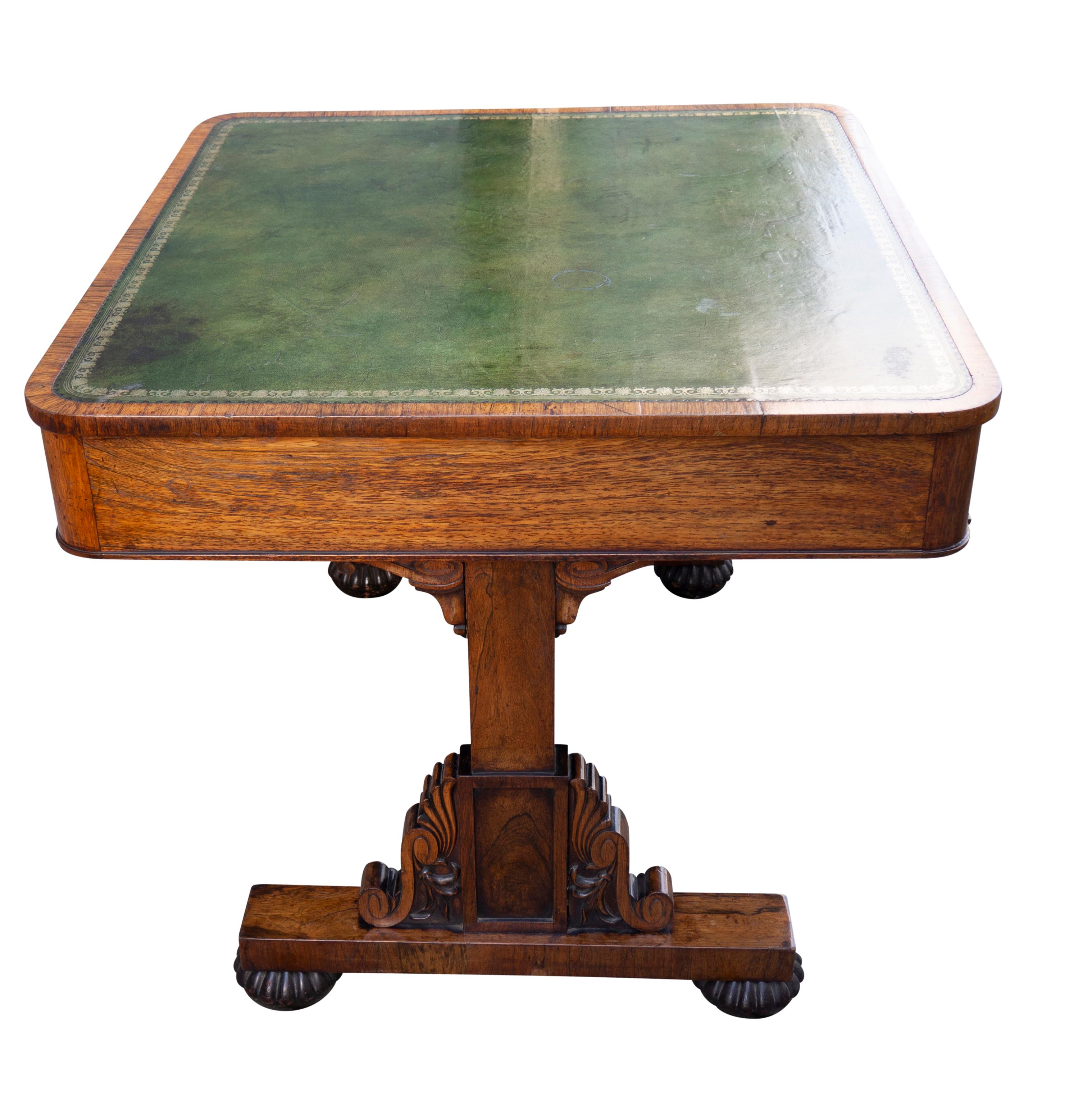 George IV Rosewood Writing Table Signed By Maker For Sale 4