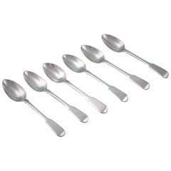 George IV Set of Six Sterling Silver Small Teaspoons by Robert Rutland