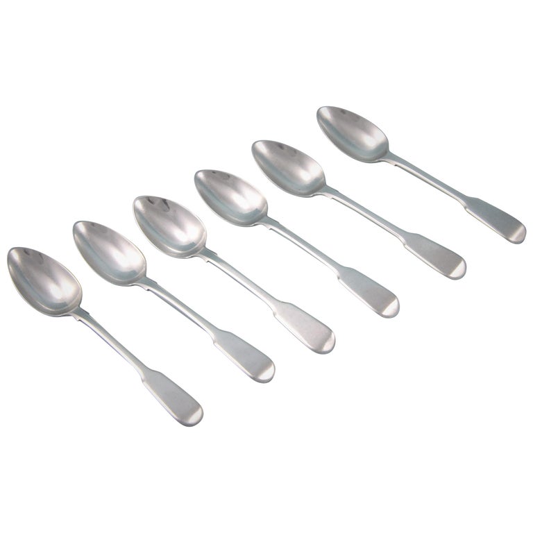IV Set of Six Sterling Silver Small Teaspoons by Robert Rutland