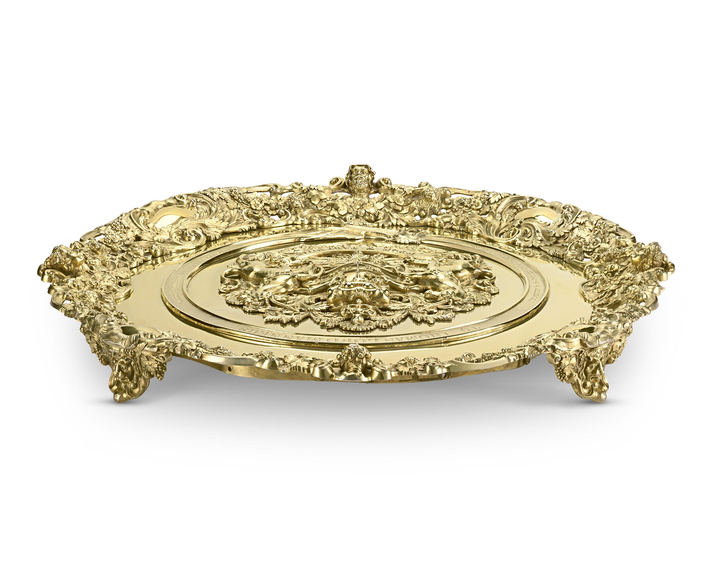 George IV Silver Gilt Irish Charger In Excellent Condition In New Orleans, LA