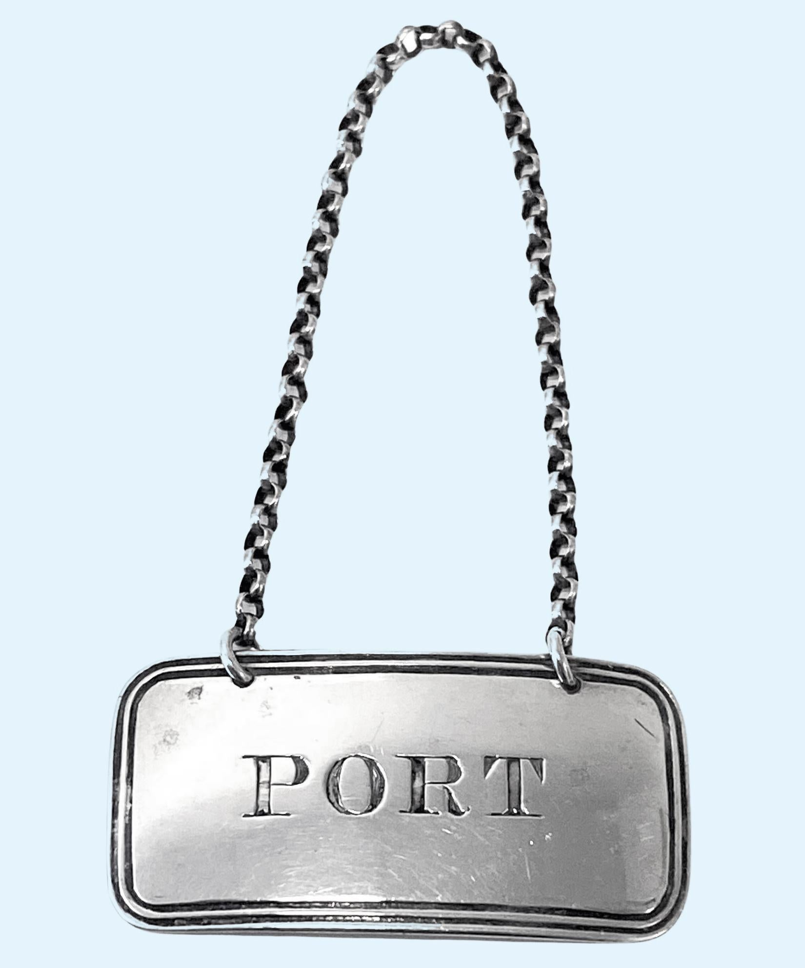 George IV silver Wine Label Port, English In Good Condition For Sale In Toronto, Ontario