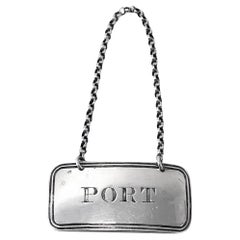 George IV silver Wine Label Port, English