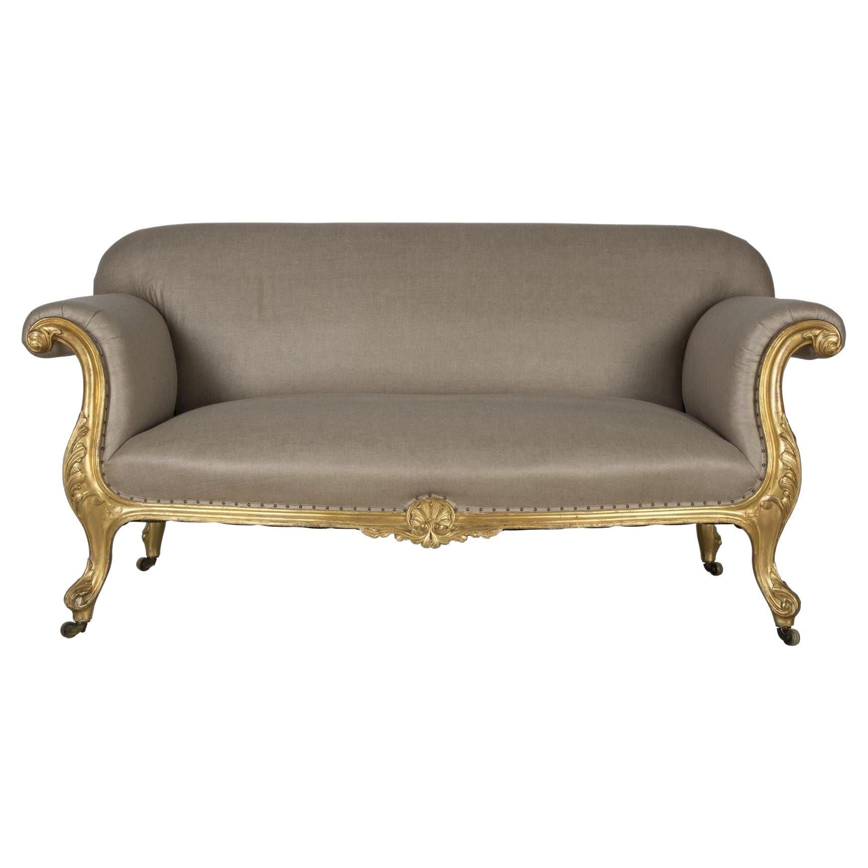 George IV Small Giltwood Sofa For Sale