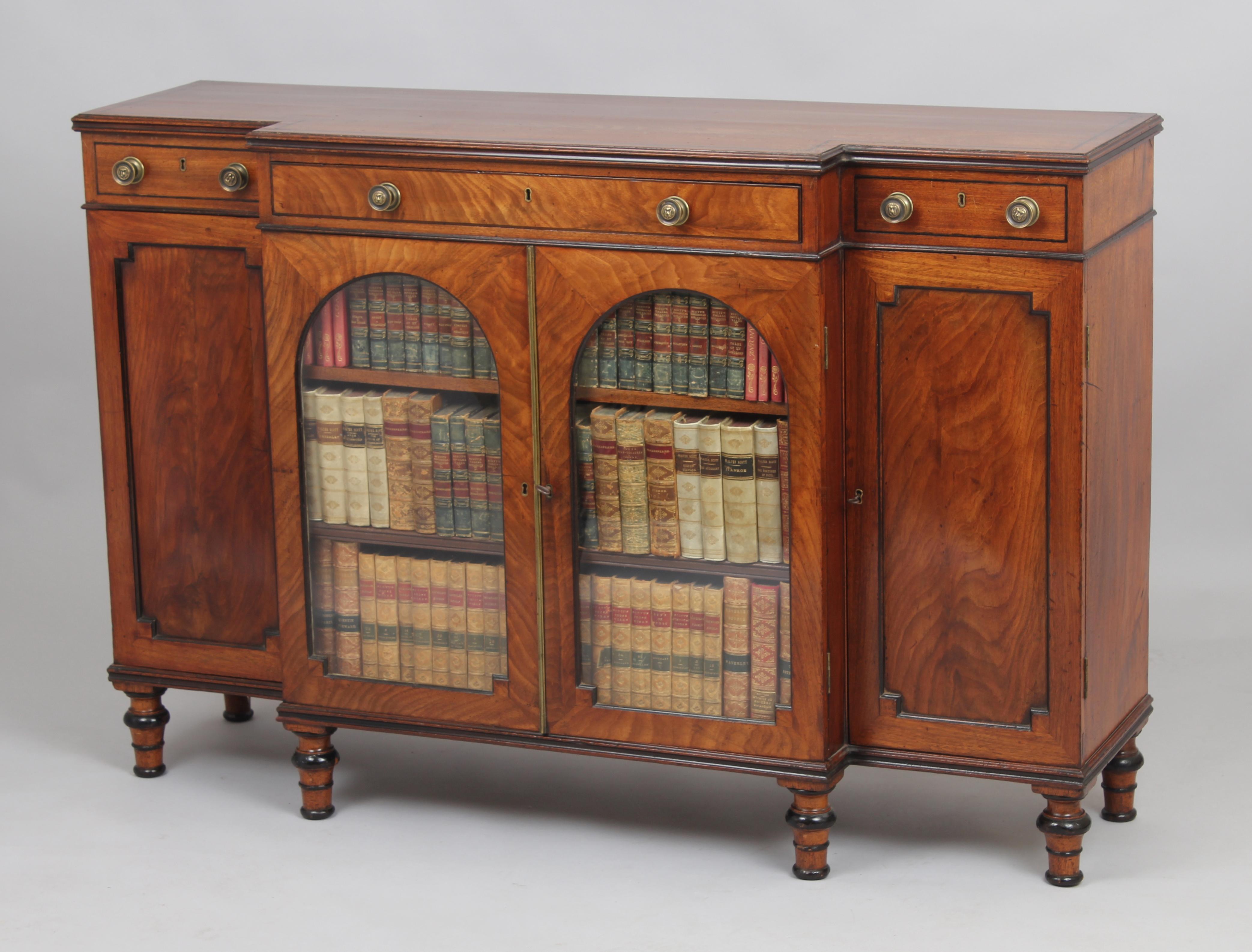 English George IV Small Mahogany Breakfront Side-Cabinet