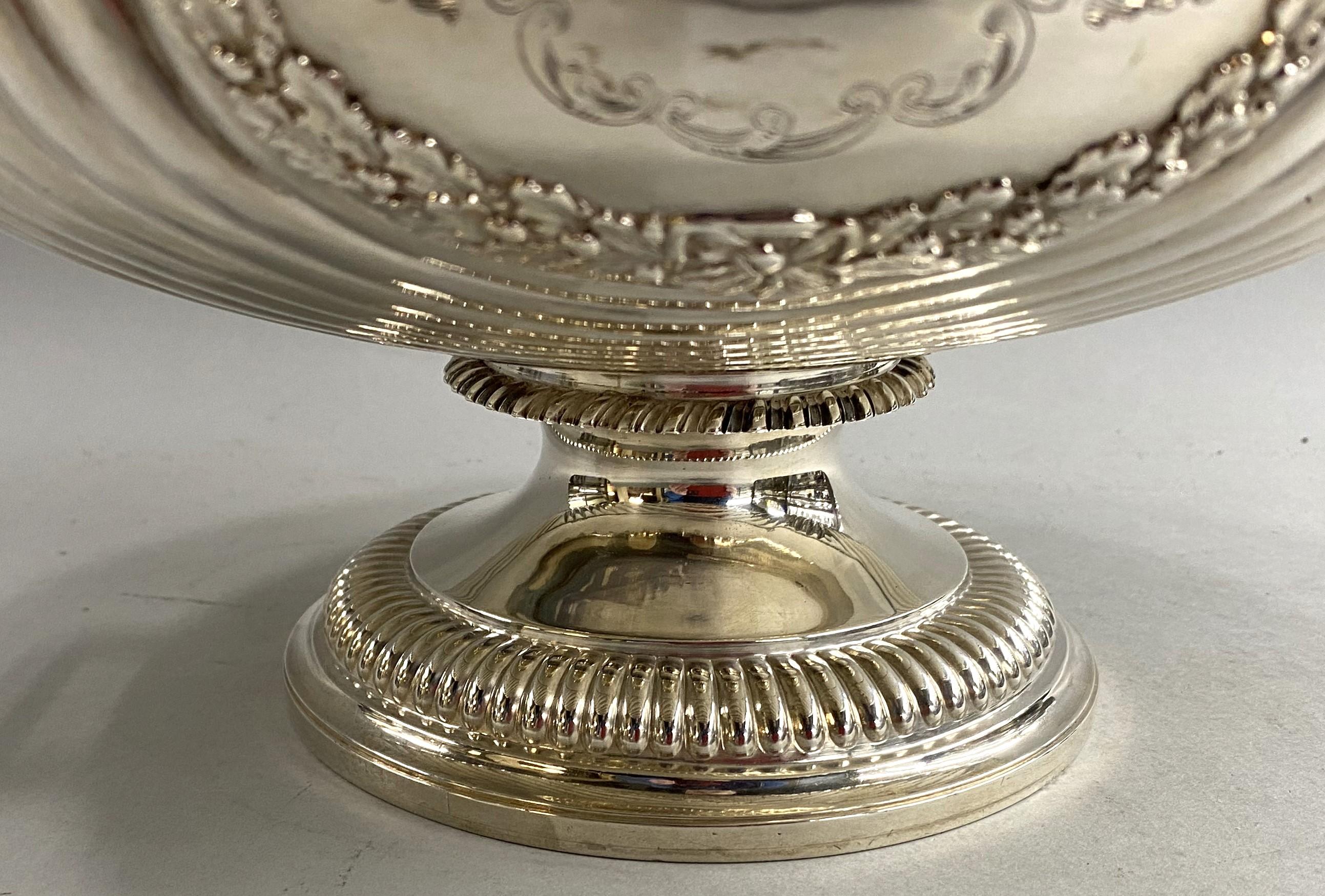 Hand-Crafted George IV Sterling Silver Covered Soup Tureen, Samuel Hennell, London c 1822 For Sale