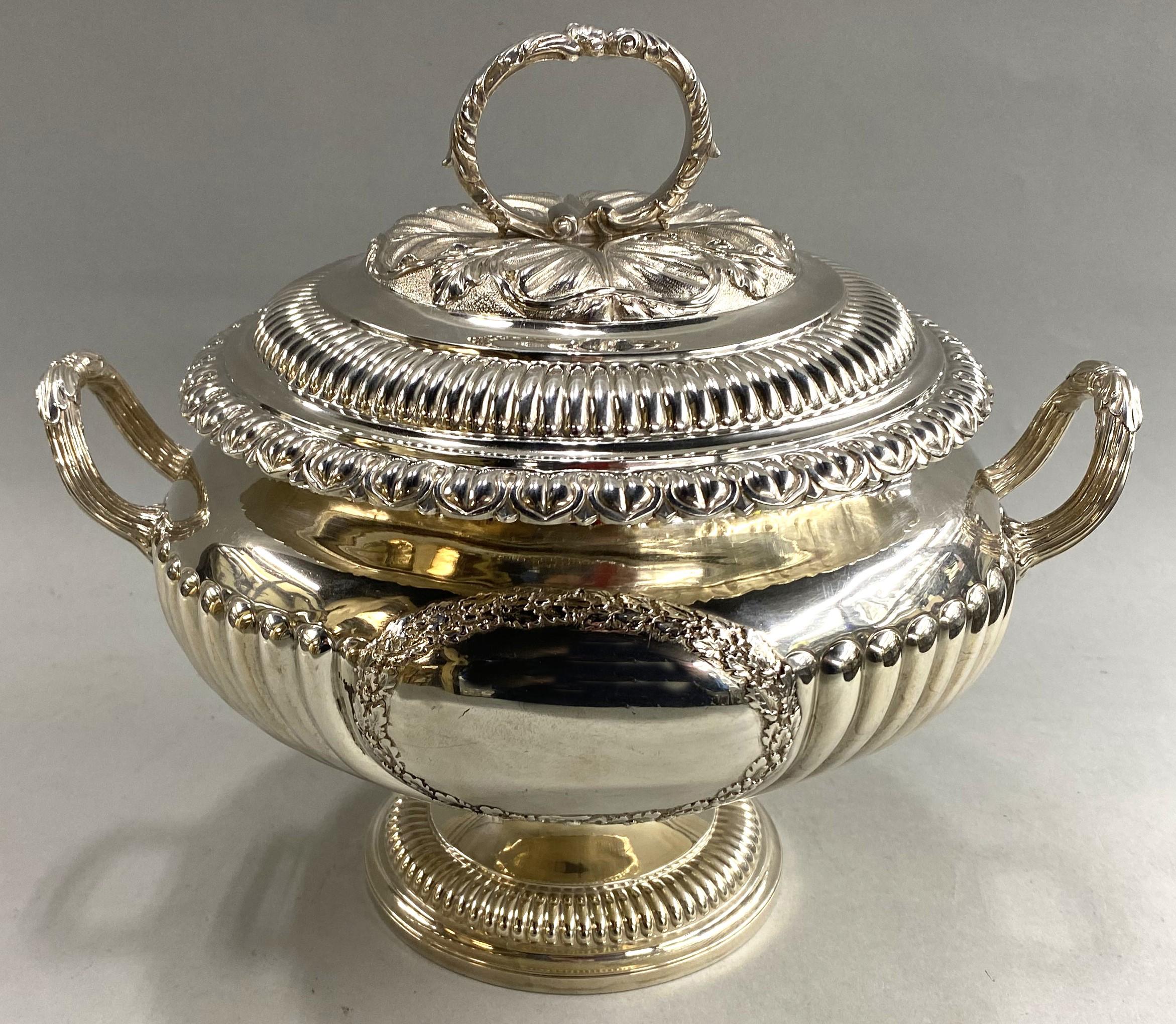 Early 19th Century George IV Sterling Silver Covered Soup Tureen, Samuel Hennell, London c 1822 For Sale