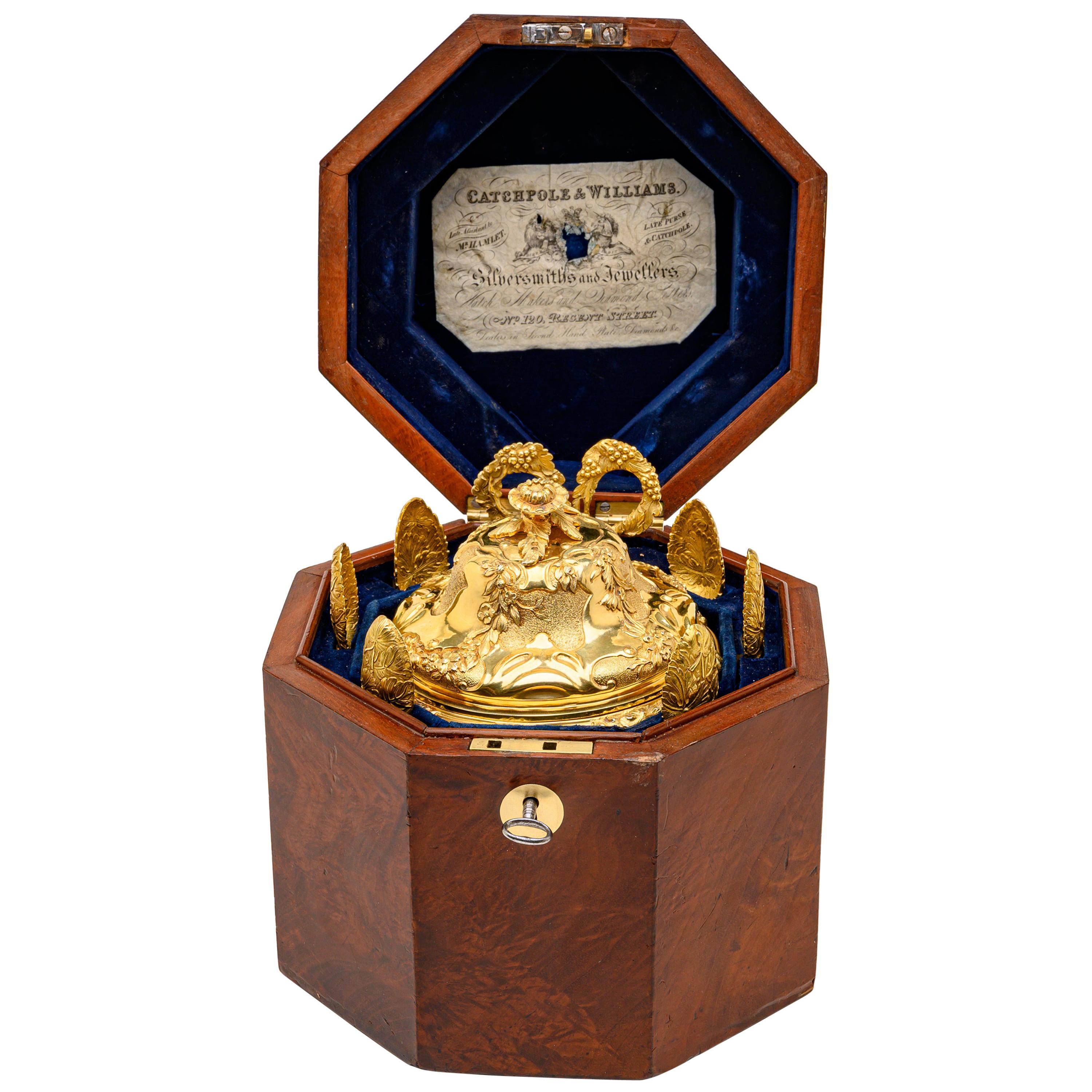 George IV Sterling Silber vergoldet Zucker Set London 1836 von Edward Farrel