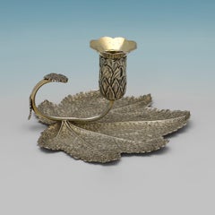 George IV Sterling Silver Leaf Chamberstick, Joseph Willmore, Birmingham 1828