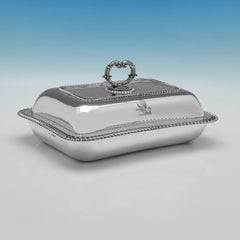 George IV Sterling Silver Paar Entree Dishes, William Eaton, 1820