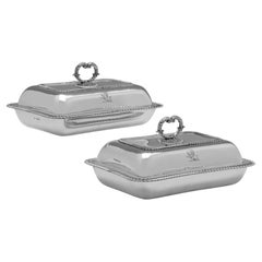 George IV Sterling Silver Paar Entree Dishes, William Eaton, 1820