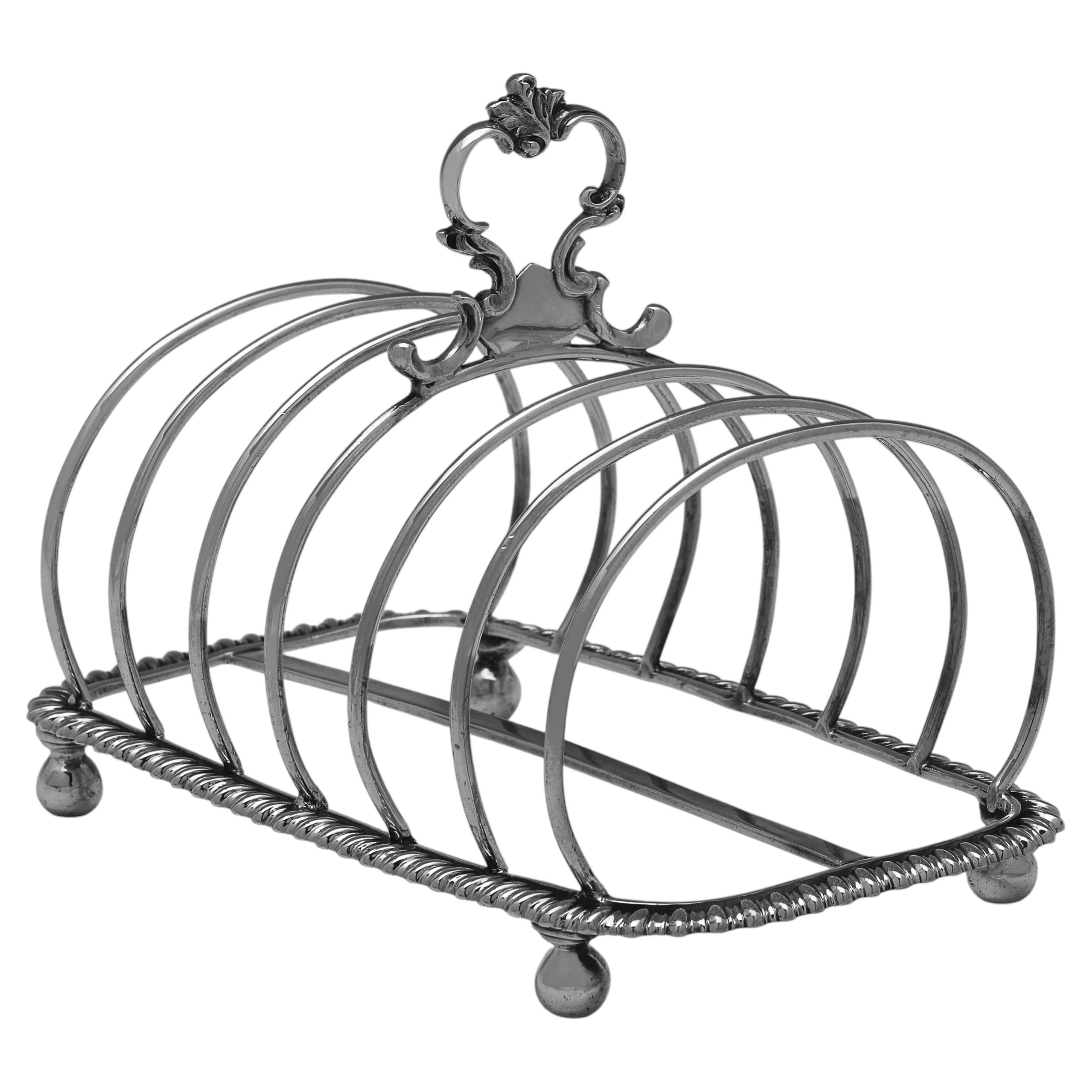 George IV Sterling Silver Toast Rack by John Mewburn, London 1821 For Sale