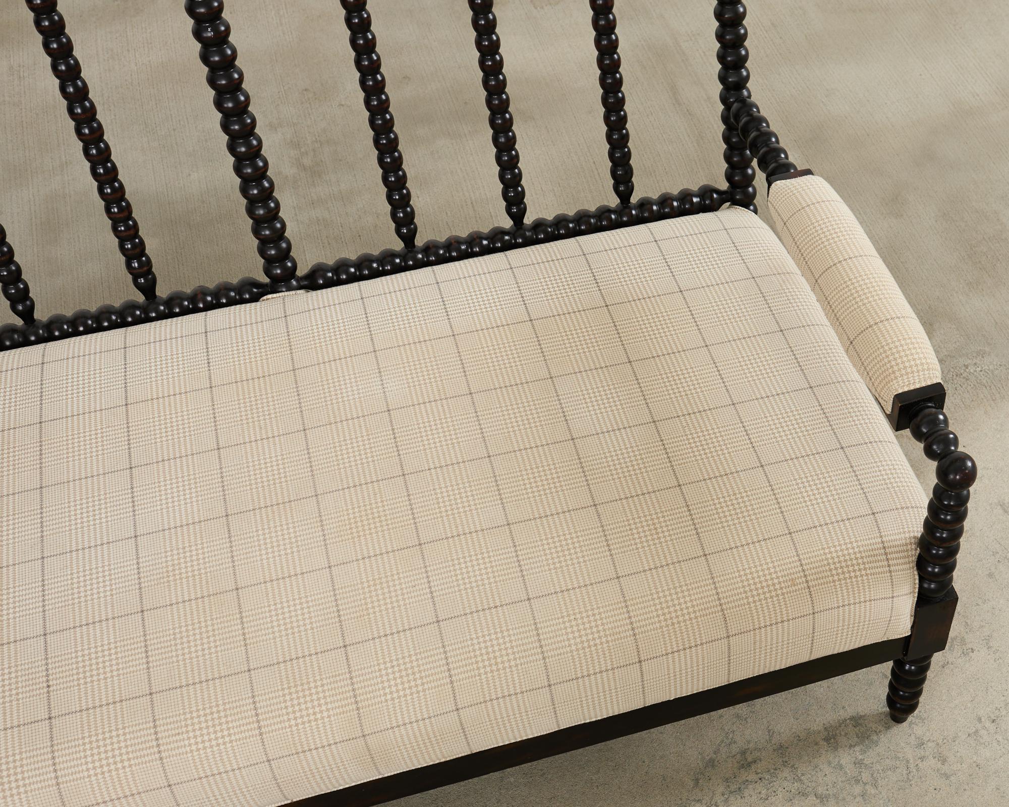 George IV Style Ebonized Bobbin Turned Spool Settee For Sale 7