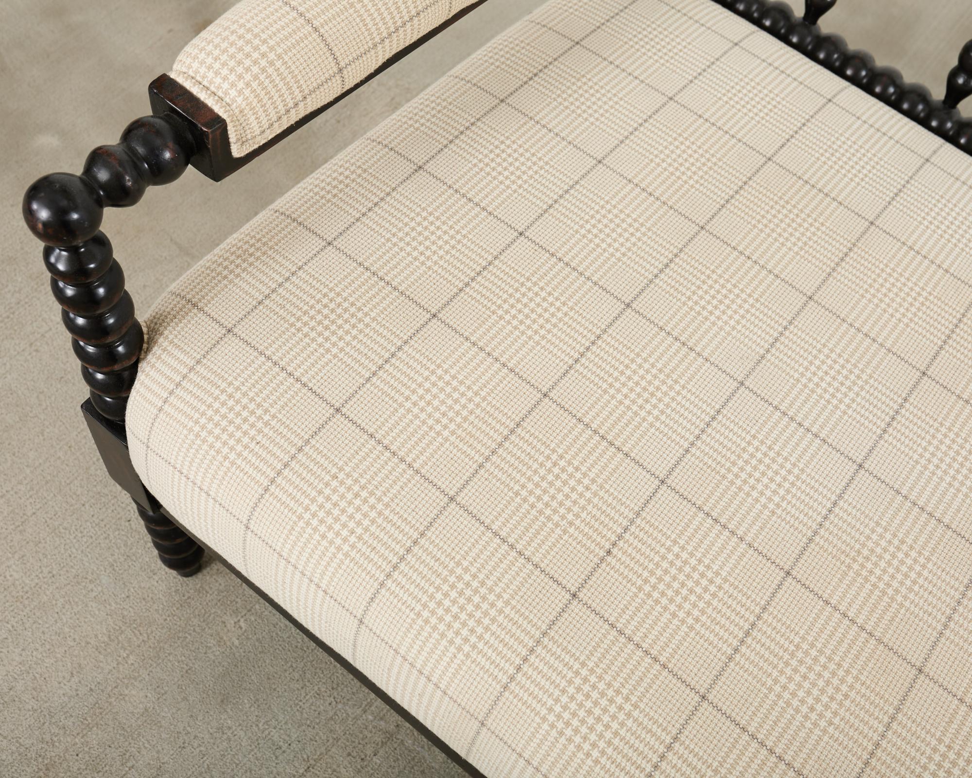 George IV Style Ebonized Bobbin Turned Spool Settee For Sale 10