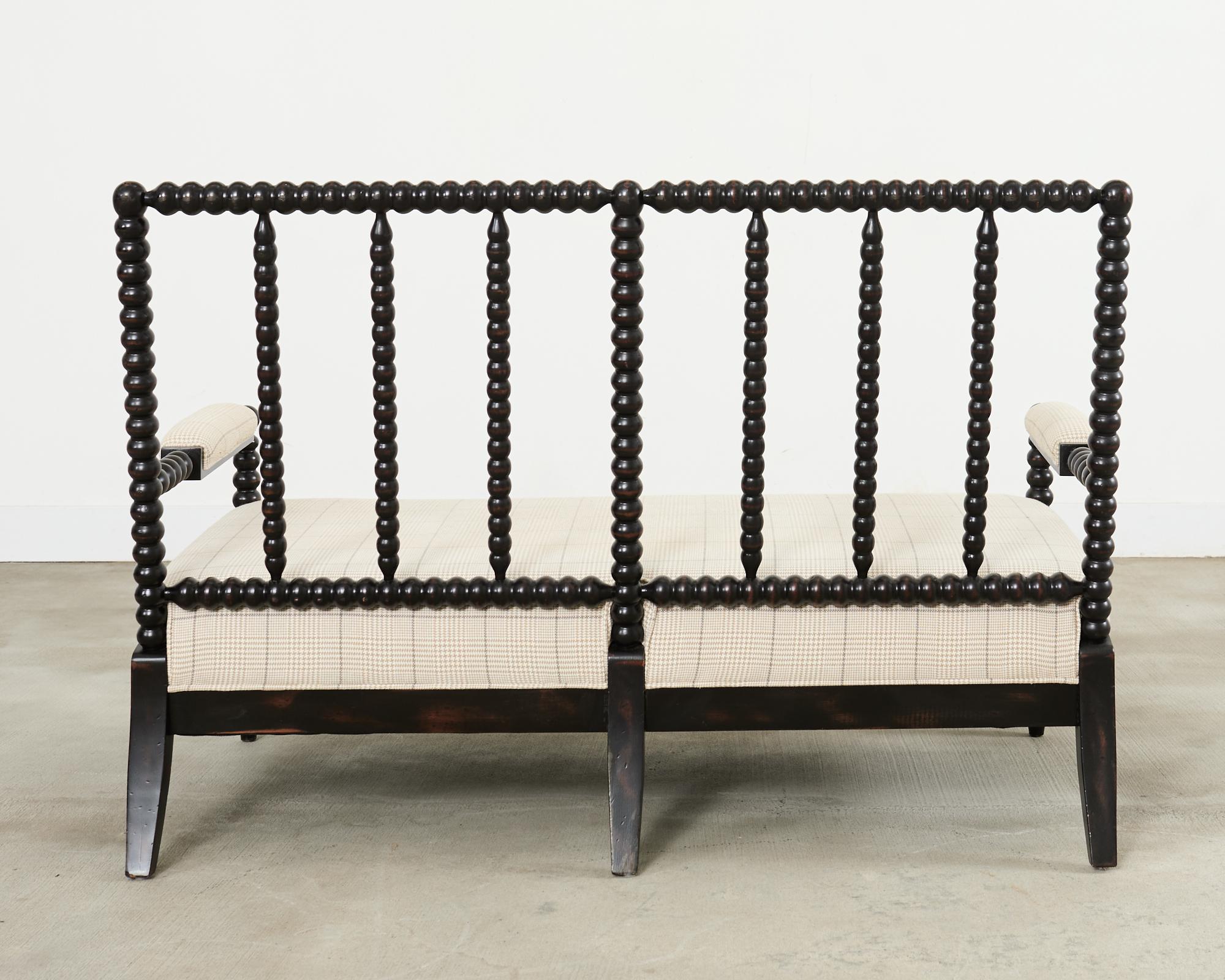 George IV Style Ebonized Bobbin Turned Spool Settee For Sale 13