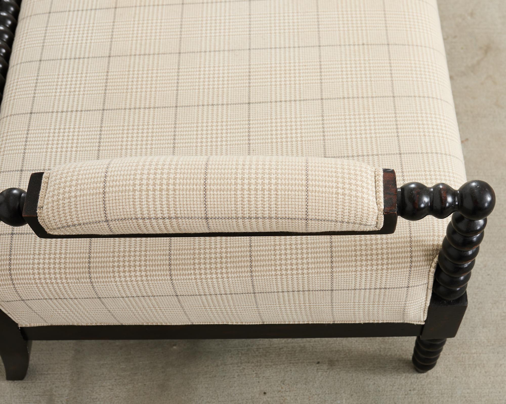 George IV Style Ebonized Bobbin Turned Spool Settee For Sale 2