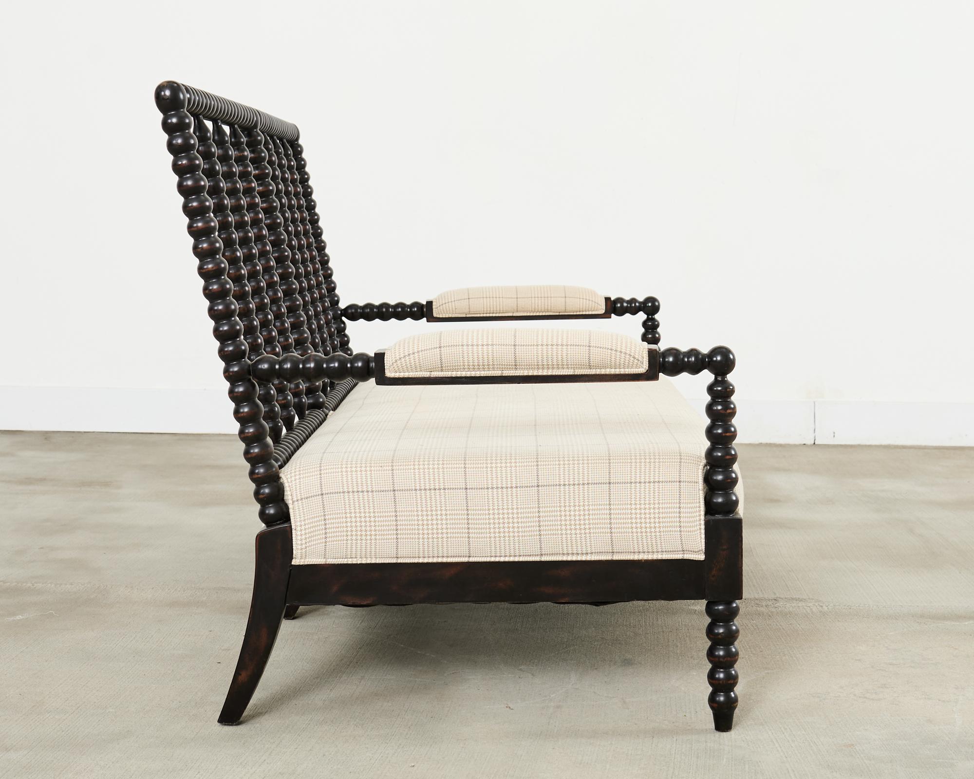 George IV Style Ebonized Bobbin Turned Spool Settee For Sale 3