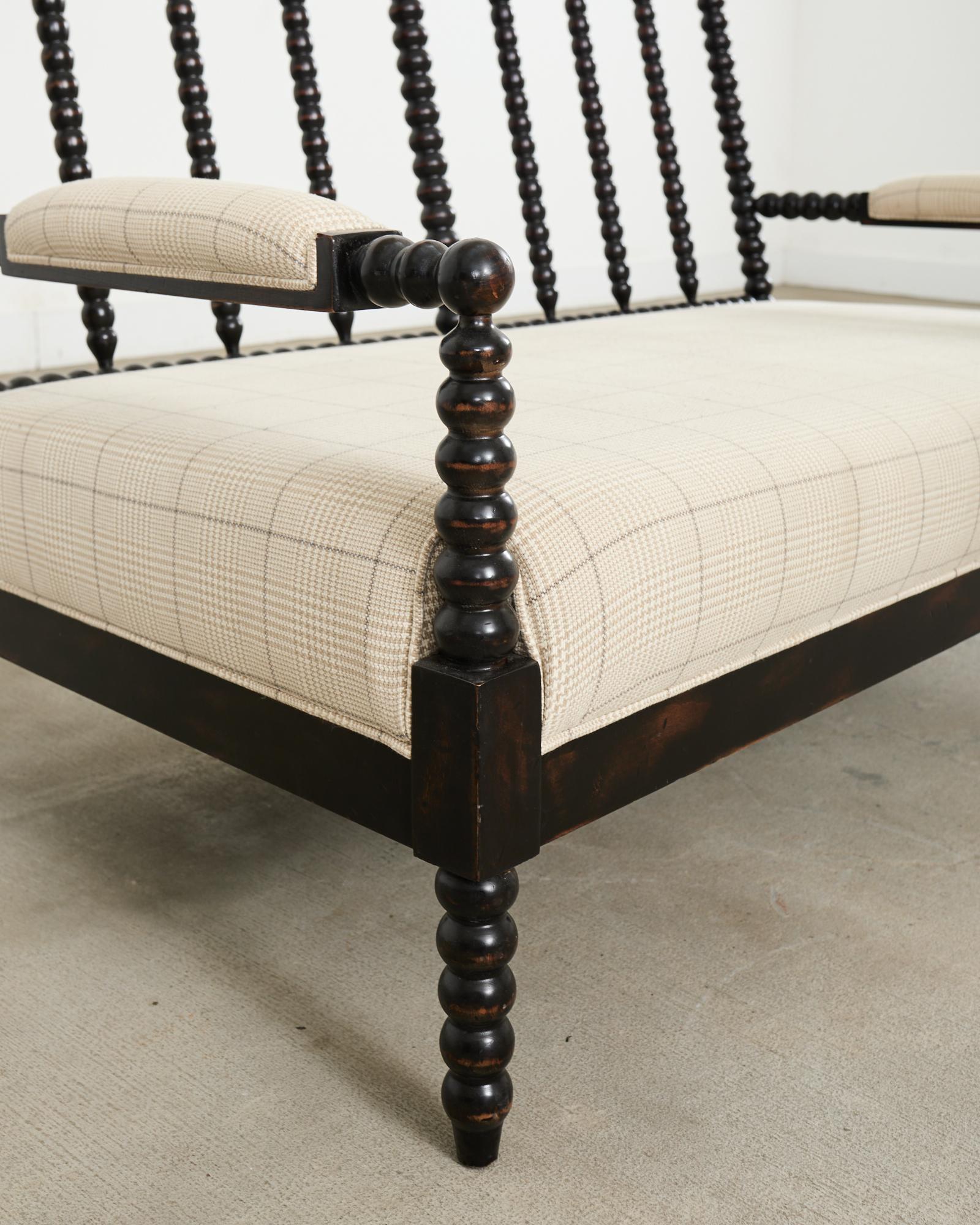 George IV Style Ebonized Bobbin Turned Spool Settee For Sale 4