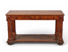 George IV Walnut & Burl Walnut Two-drawer Console Table