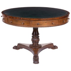George IV Walnut Round drum Table, Early 19th Century