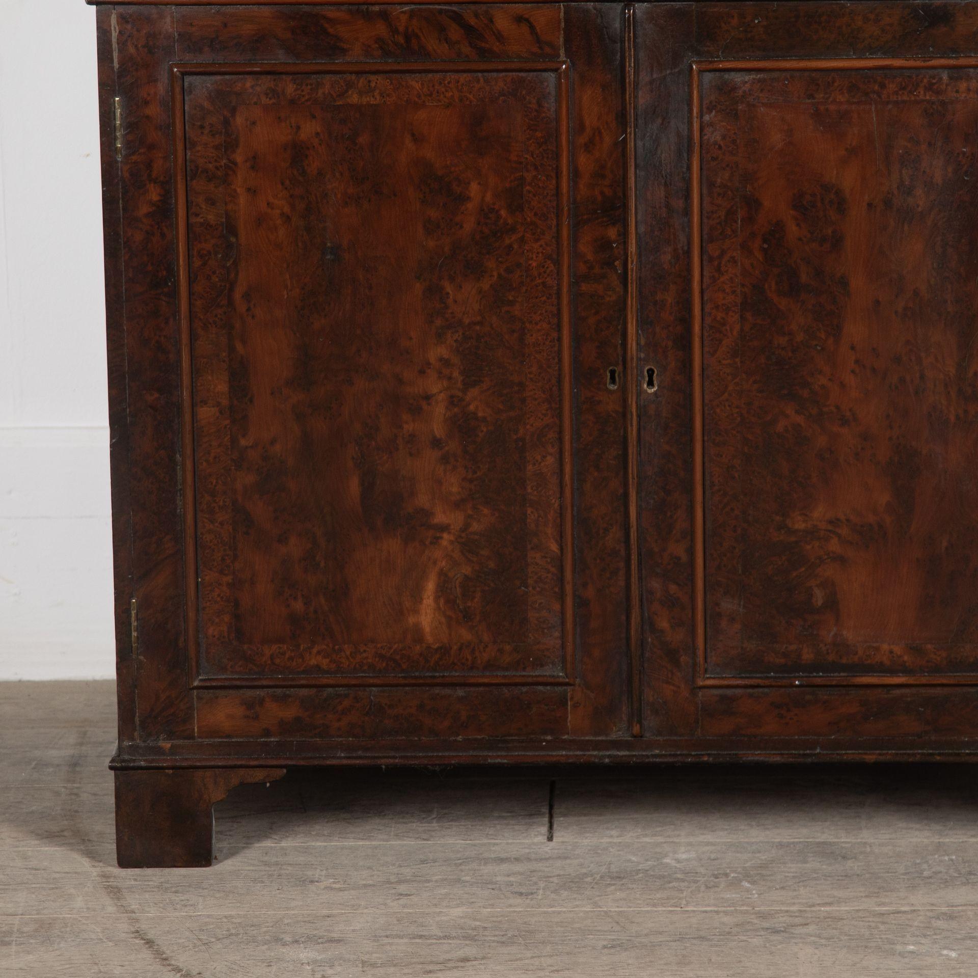 English George IV Yew-wood Secretaire Bookcase For Sale