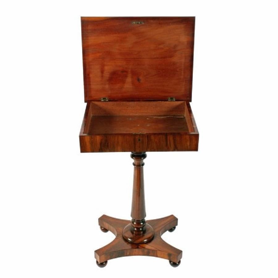 George IV Zebra Wood Lamp Table, 19th Century In Good Condition For Sale In London, GB
