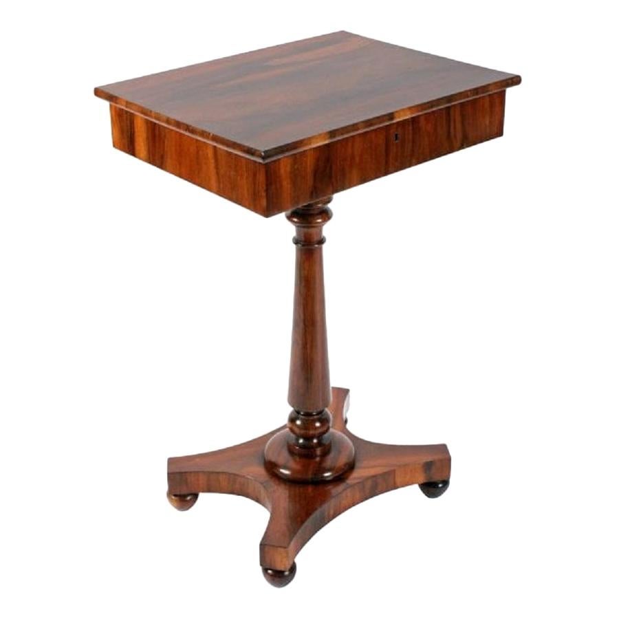 George IV Zebra Wood Lamp Table, 19th Century For Sale