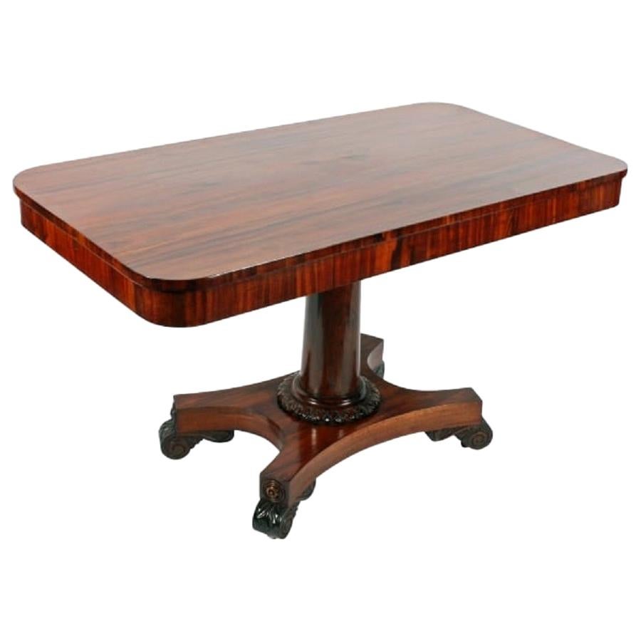 George IV Zebra Wood Library Table, 19th Century For Sale