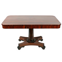 Rare 19th Century George IV Zebra Wood Two Drawer Library Table
