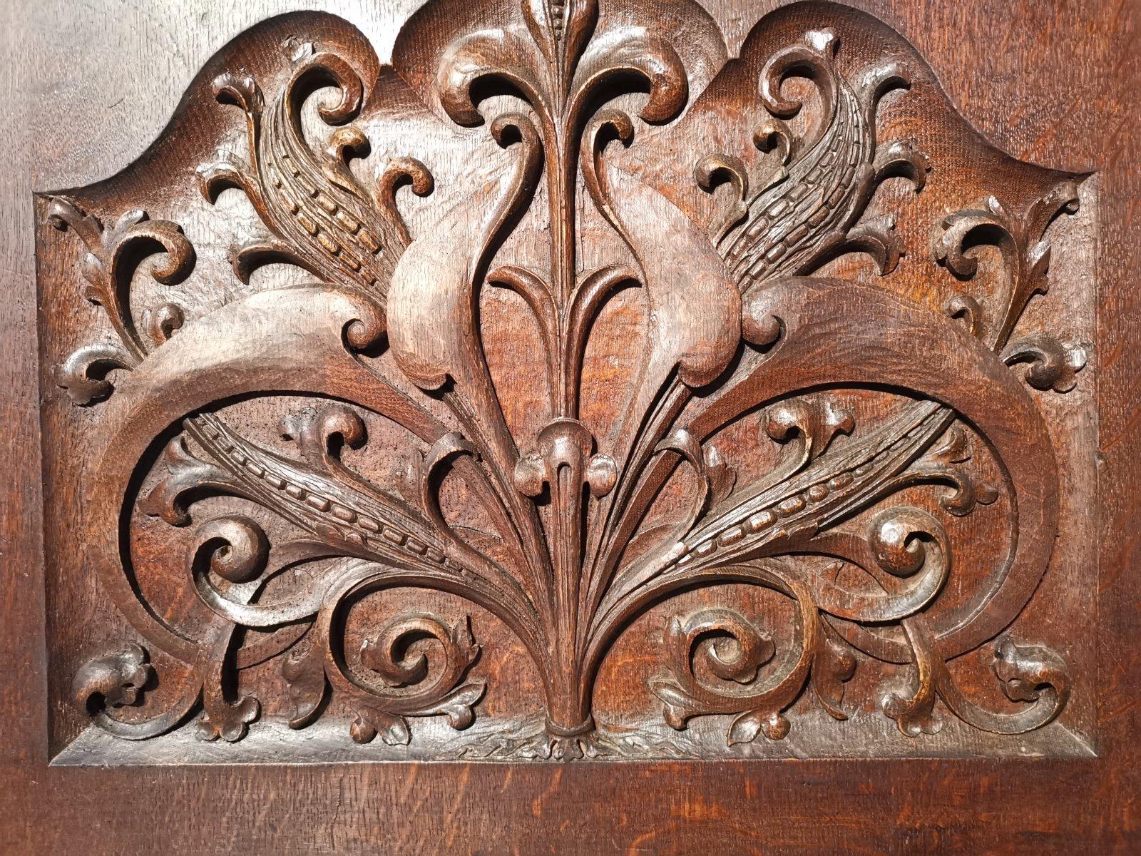 George Jack Morris & Co attr. Arts & Crafts oak carved library table/double desk For Sale 1