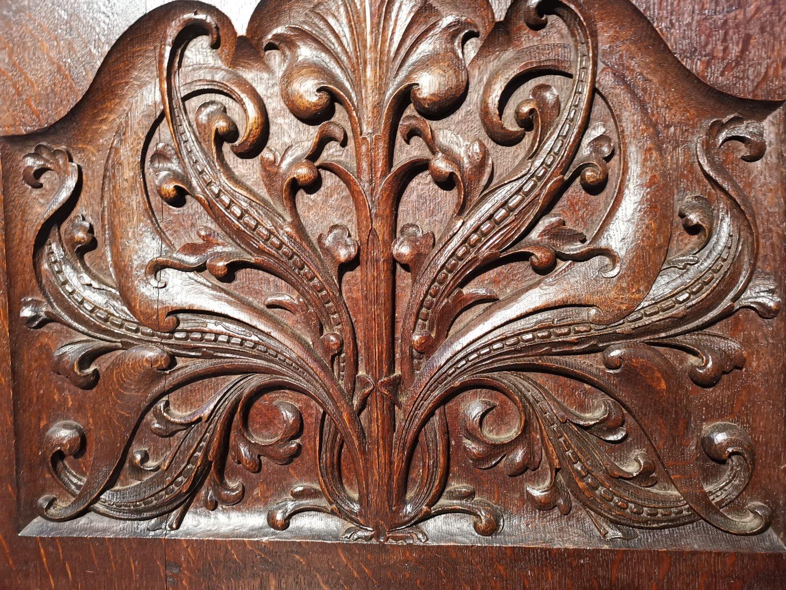 George Jack Morris & Co attr. Arts & Crafts oak carved library table/double desk For Sale 6