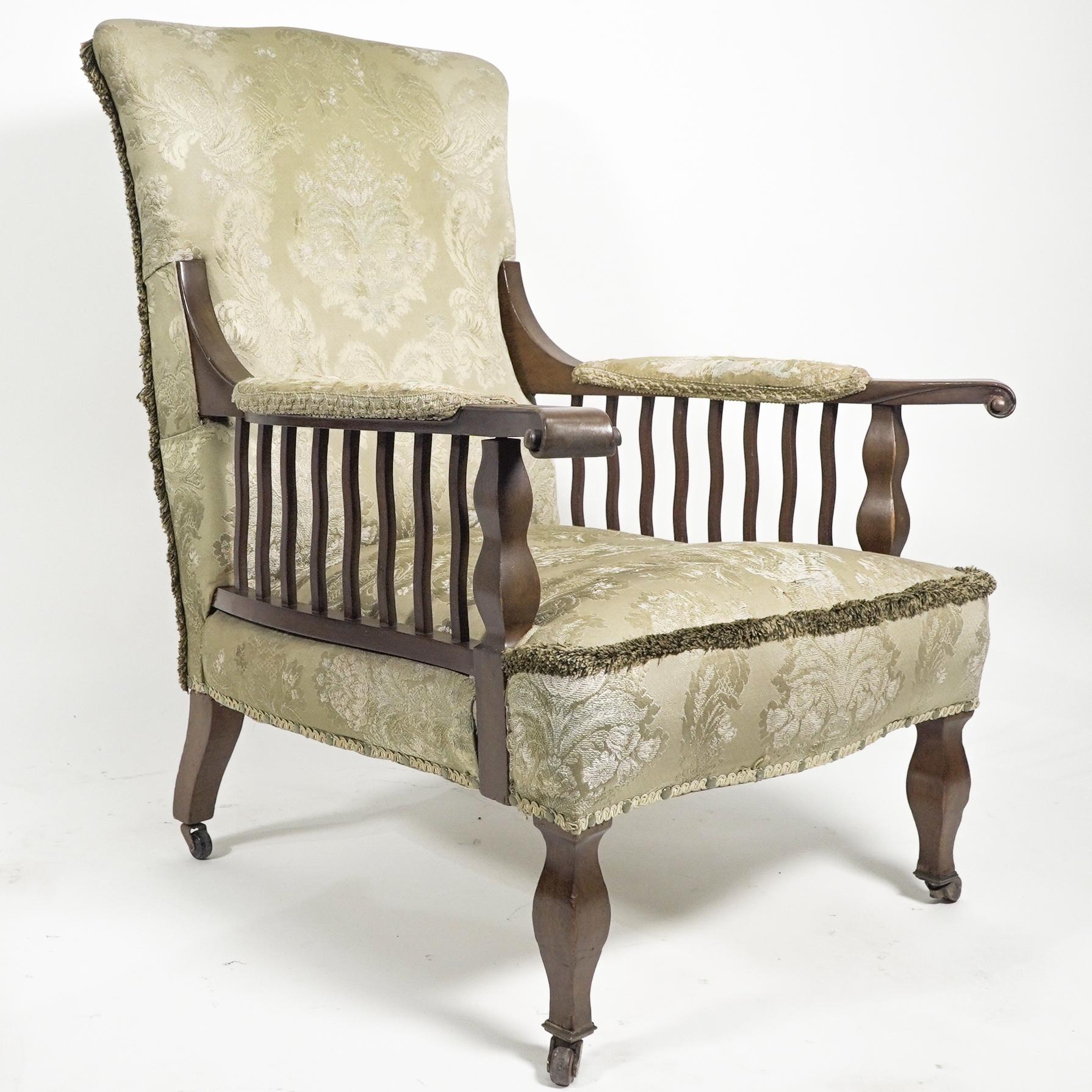 Arts and Crafts George Jack for Morris and Co. A Pair of Mahogany Saville armchairs For Sale