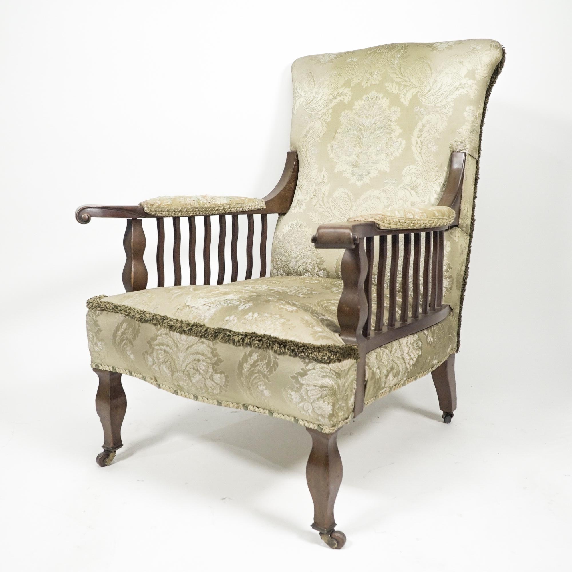 English George Jack for Morris and Co. A Pair of Mahogany Saville armchairs For Sale
