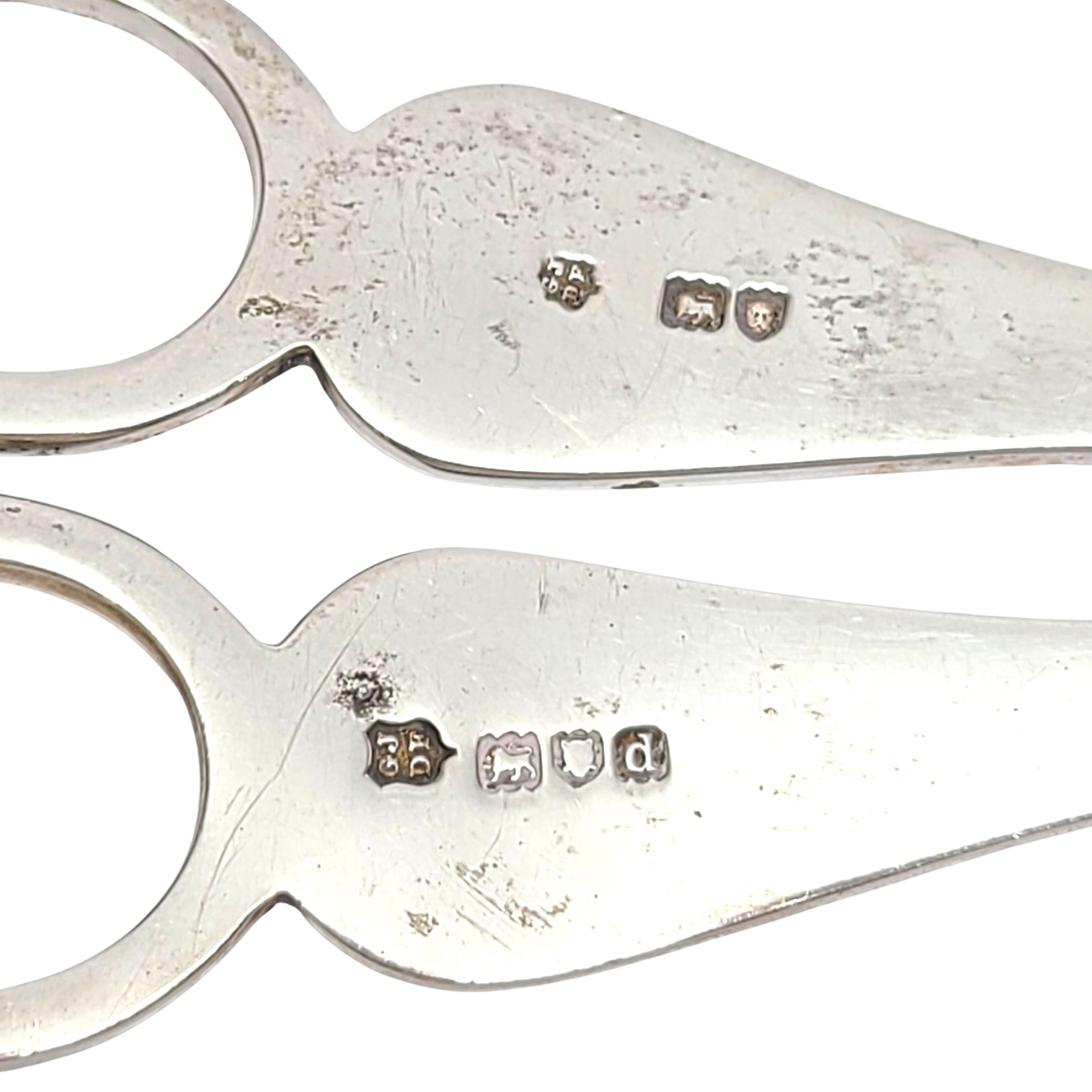 George Jackson David Fullerton Sterling Silver Grape Shears/Scissors w/ Monogram 3