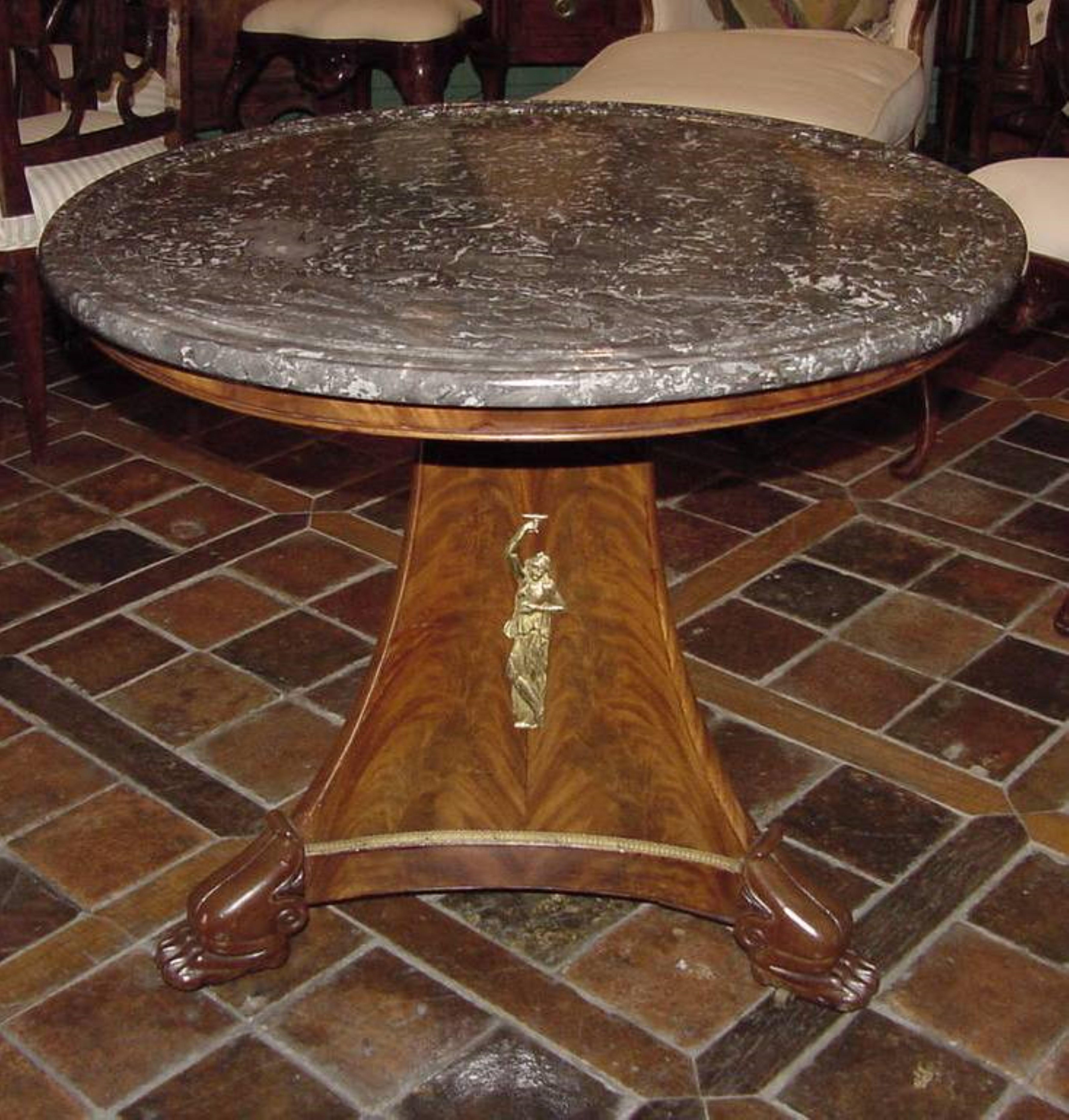 George Jacob Desmalter Empire Gueridon Round center Table Estampille 19th C. LA For Sale 3