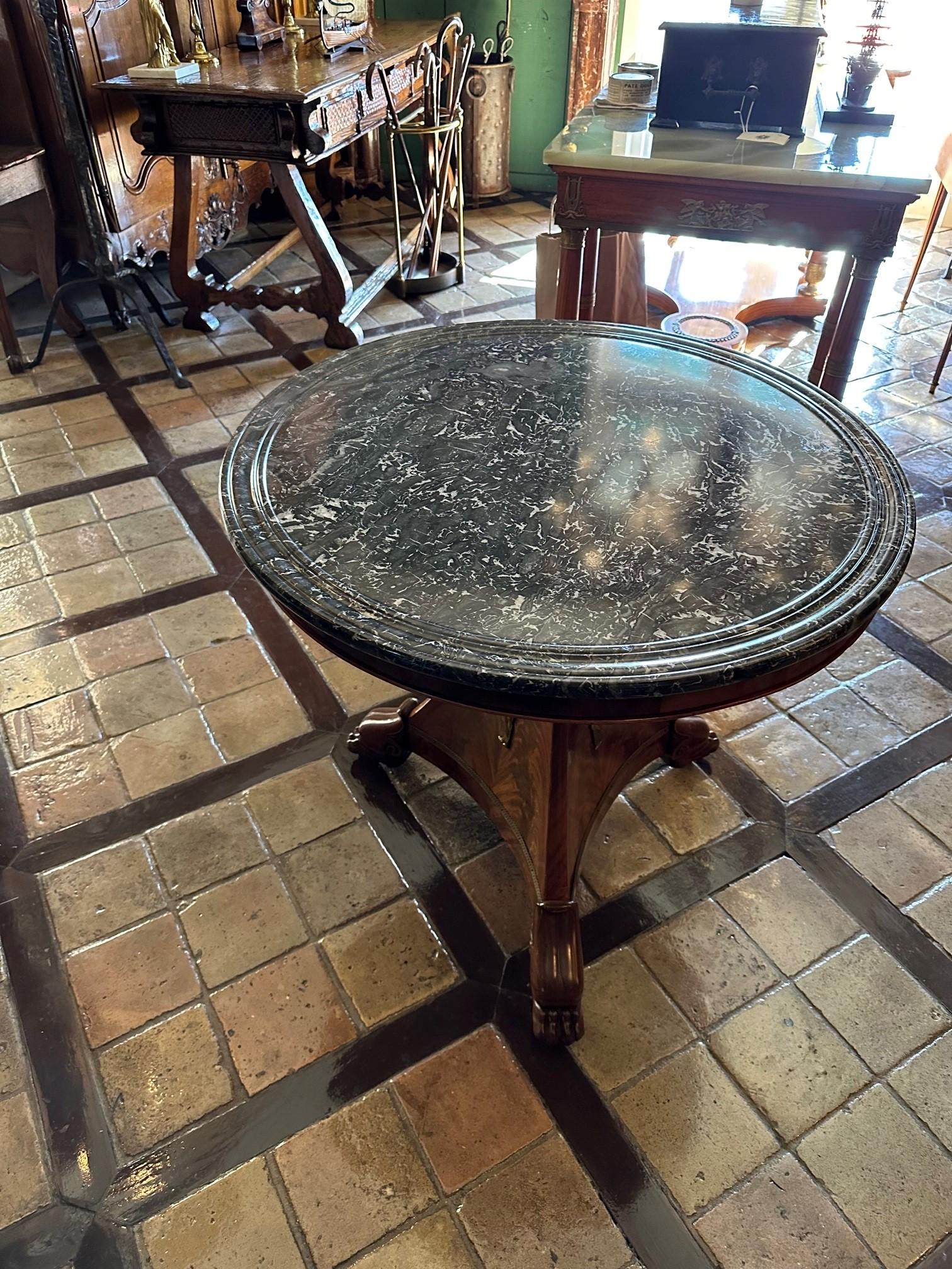 George Jacob Desmalter Empire Gueridon Round center Table Estampille 19th C. LA For Sale 5
