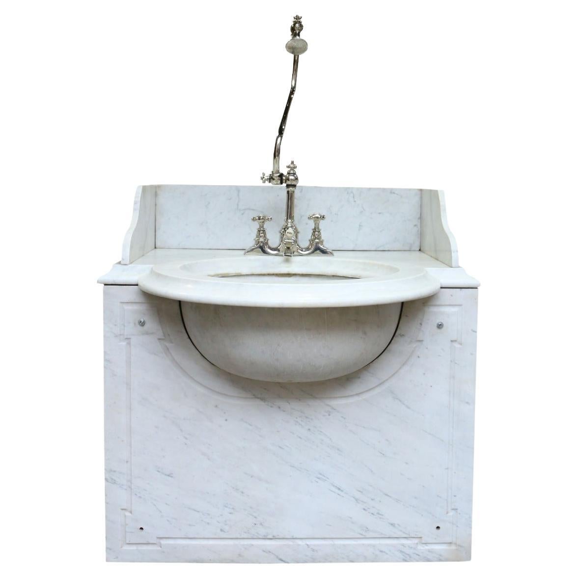 George Jennings Carrara Marble Wash Basin or Sink For Sale