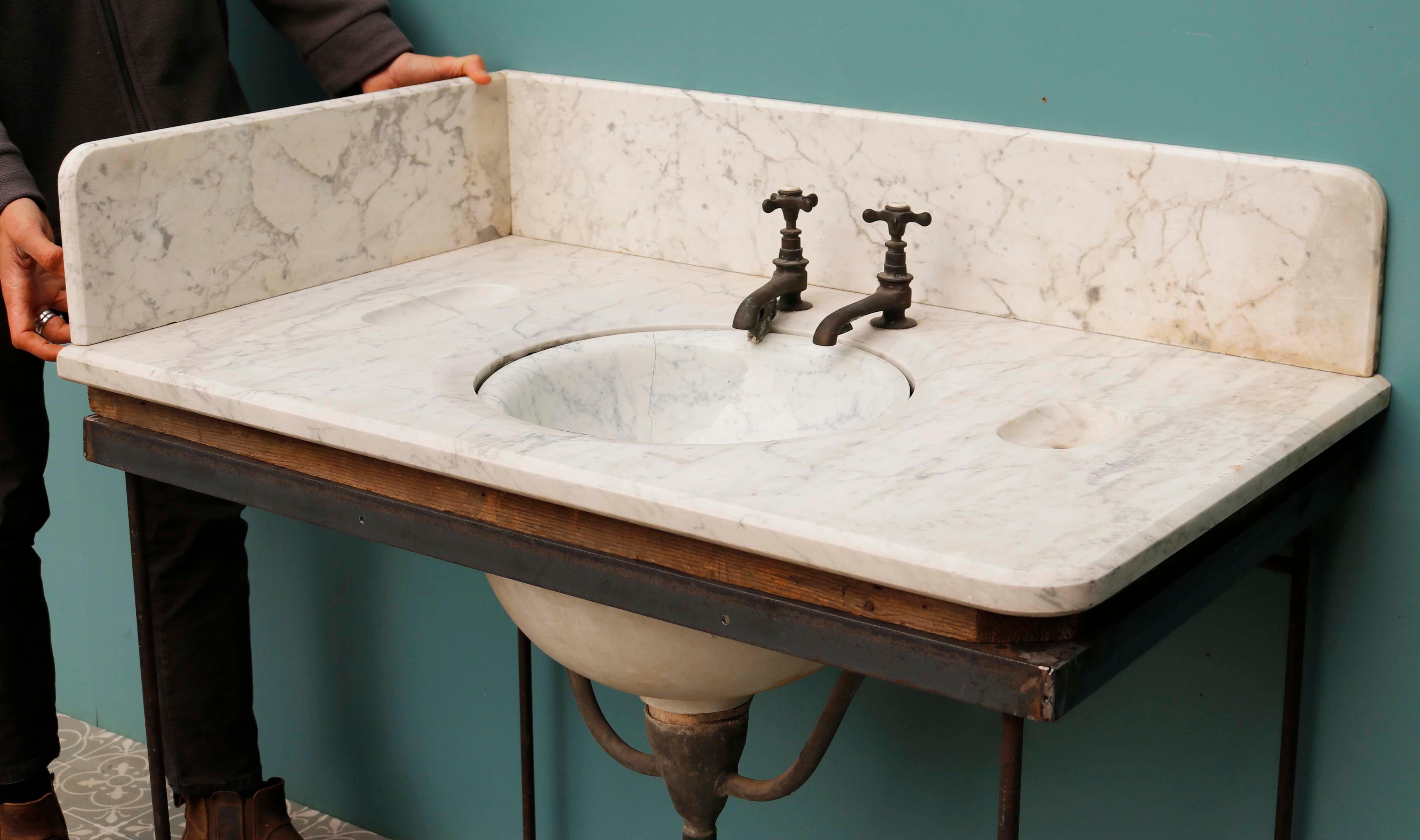 19th Century George Jennings Marble Liftup Sink For Sale