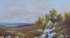 George Jennings (1872-1930) - Early 20th Century Oil, Cottages and Waterfall