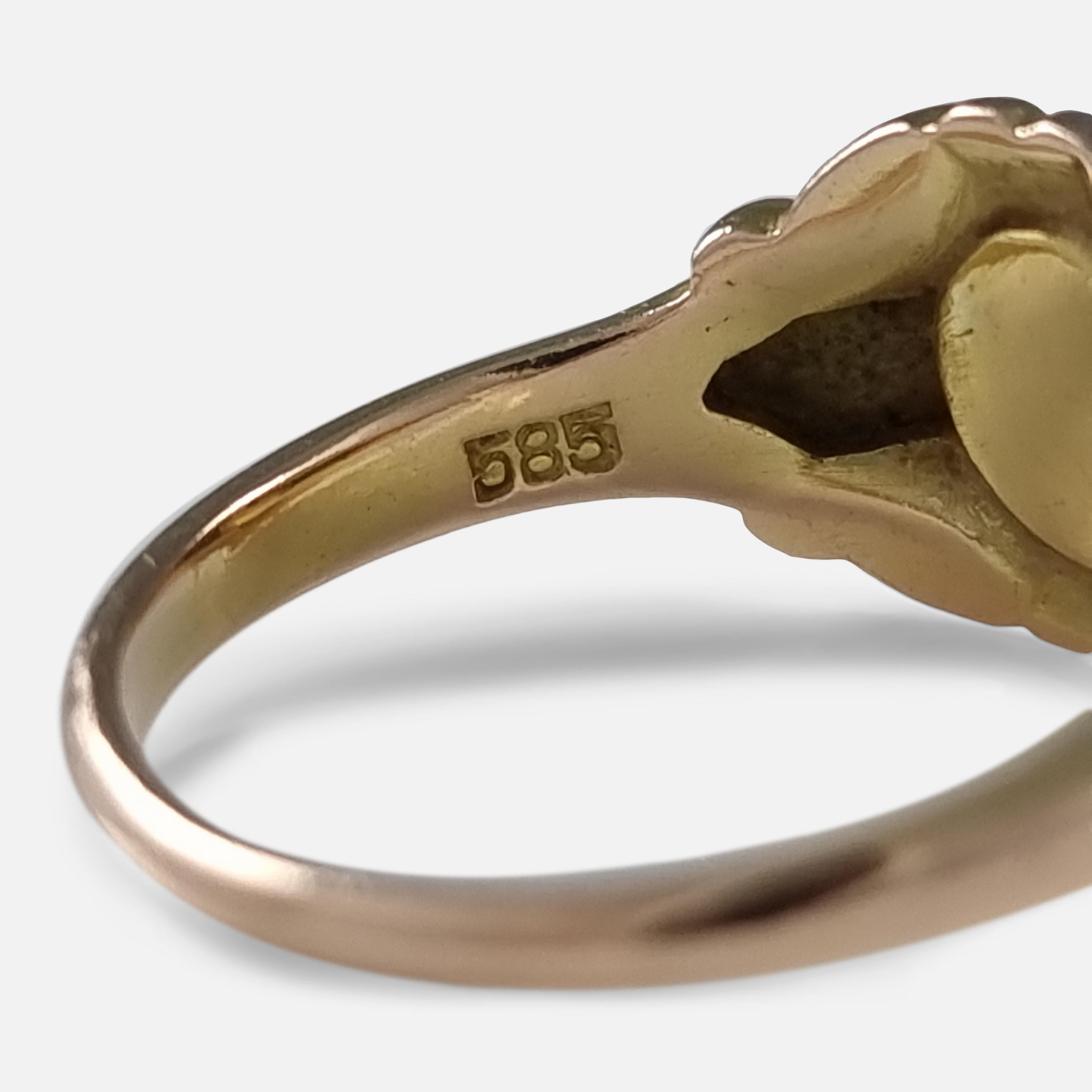 Georg Jensen 14ct Yellow Gold Pearl Ring, No. 272 For Sale 5